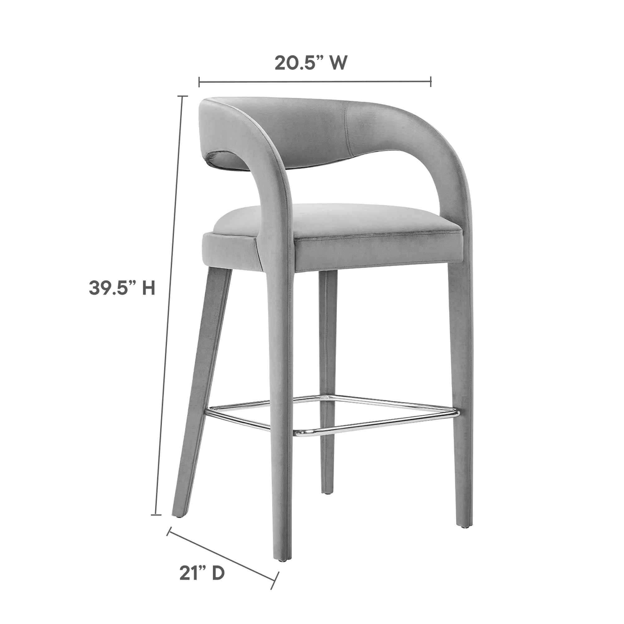 Pinnacle Performance Velvet Bar Stool Set of 2