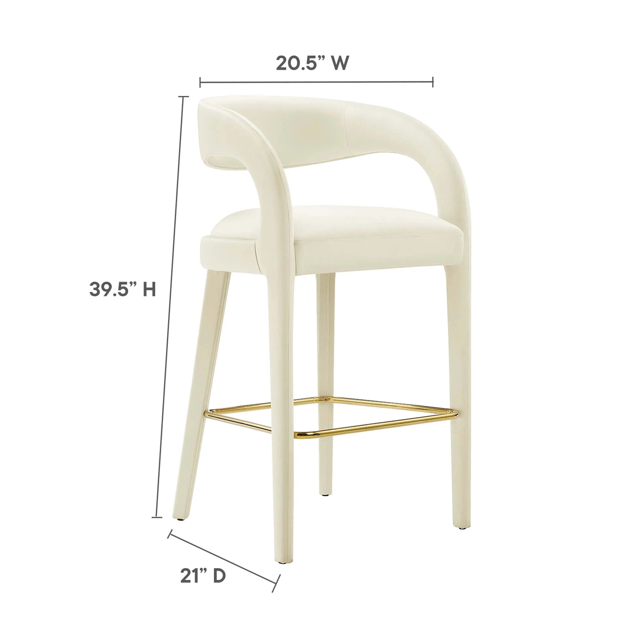 Pinnacle Performance Velvet Bar Stool Set of 2