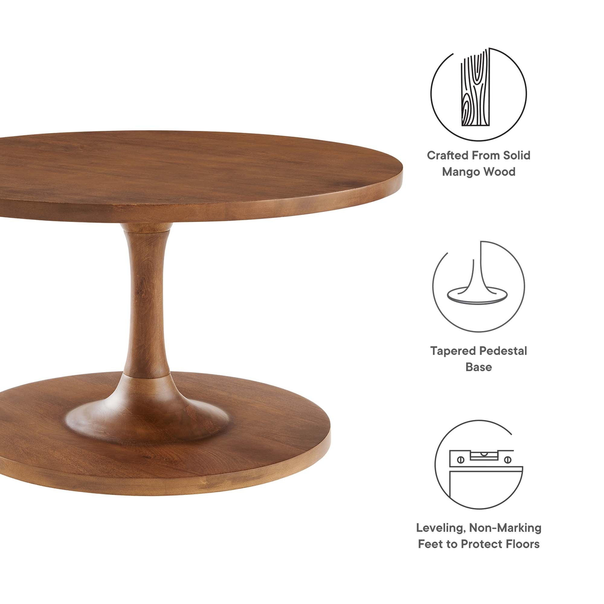 Lina Round Wood Coffee Table