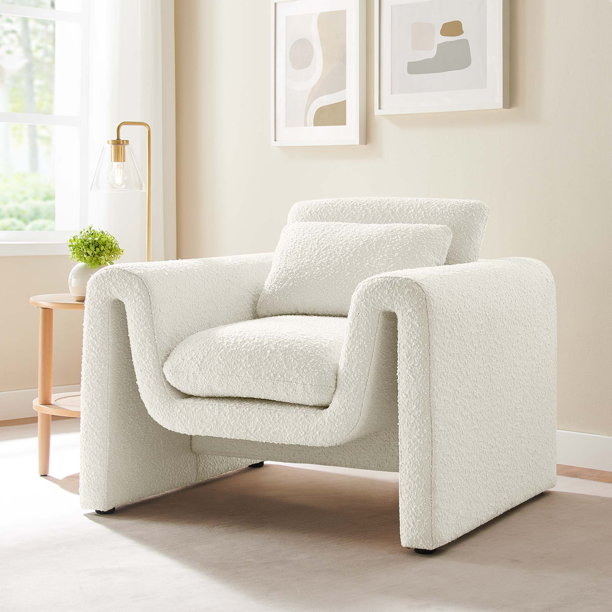 Waverly Boucle Upholstered Armchair