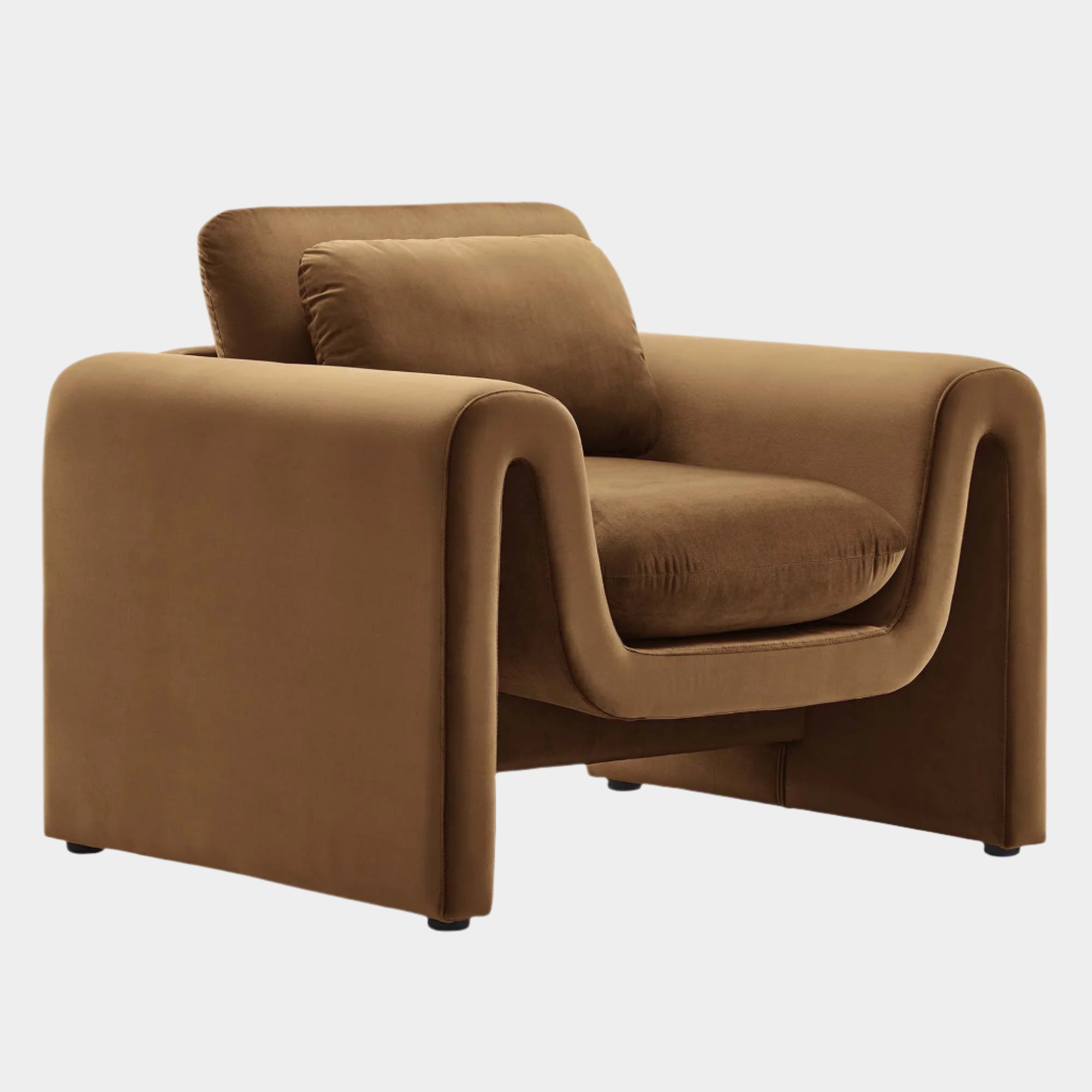 Fauteuil en velours Waverly Performance