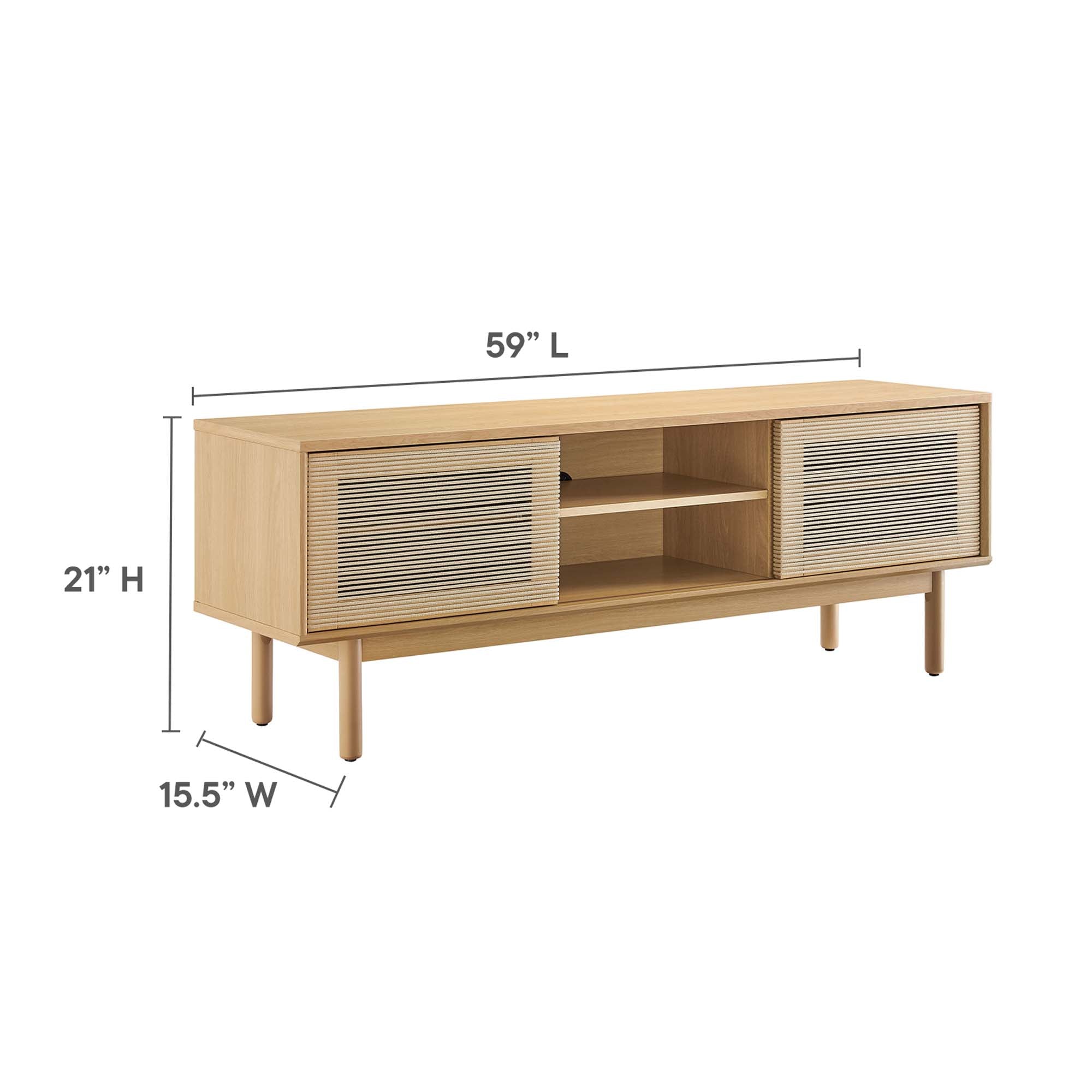 Milo 59" TV Stand in Oak Tan