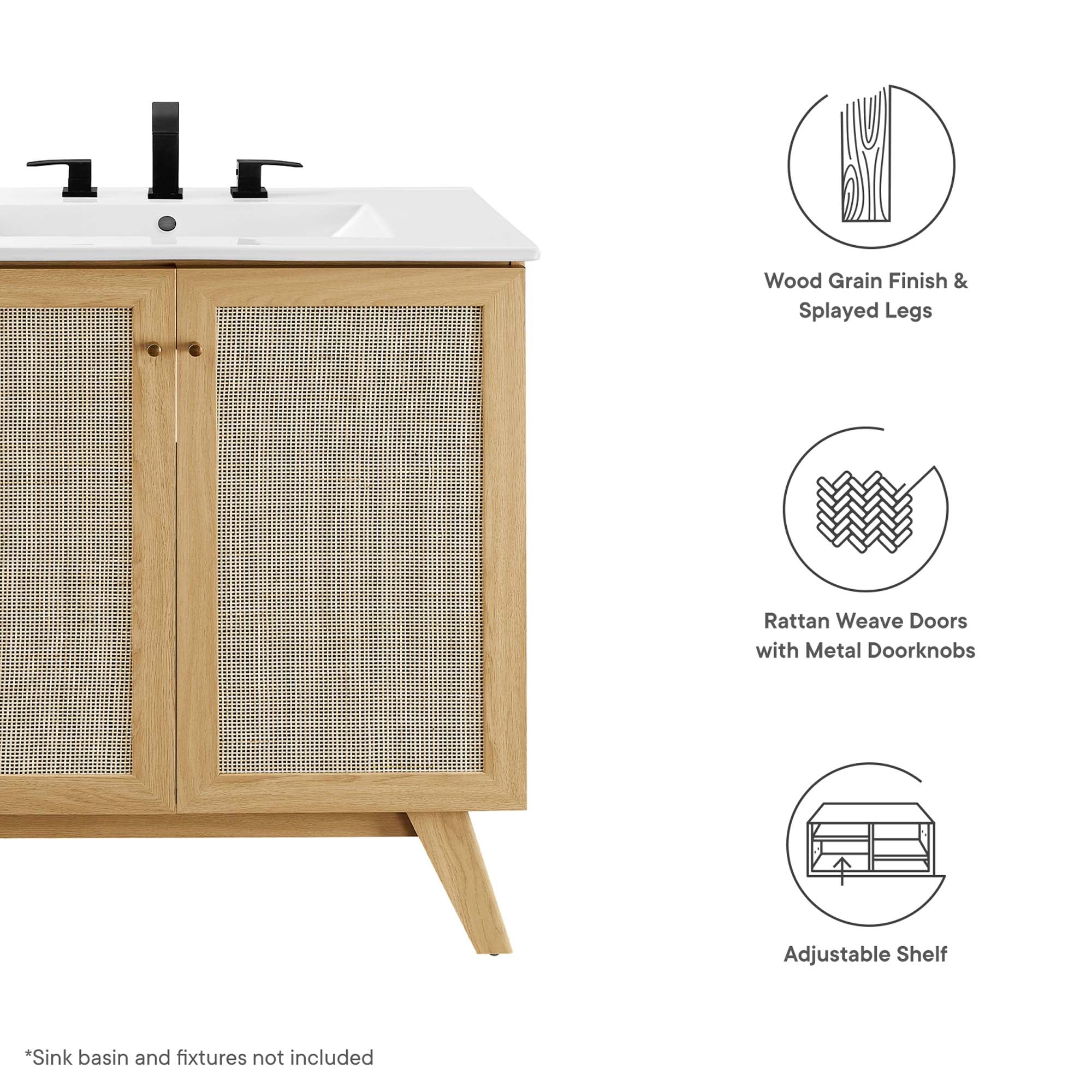 Meuble-lavabo de salle de bain Soma Lavabo non inclus