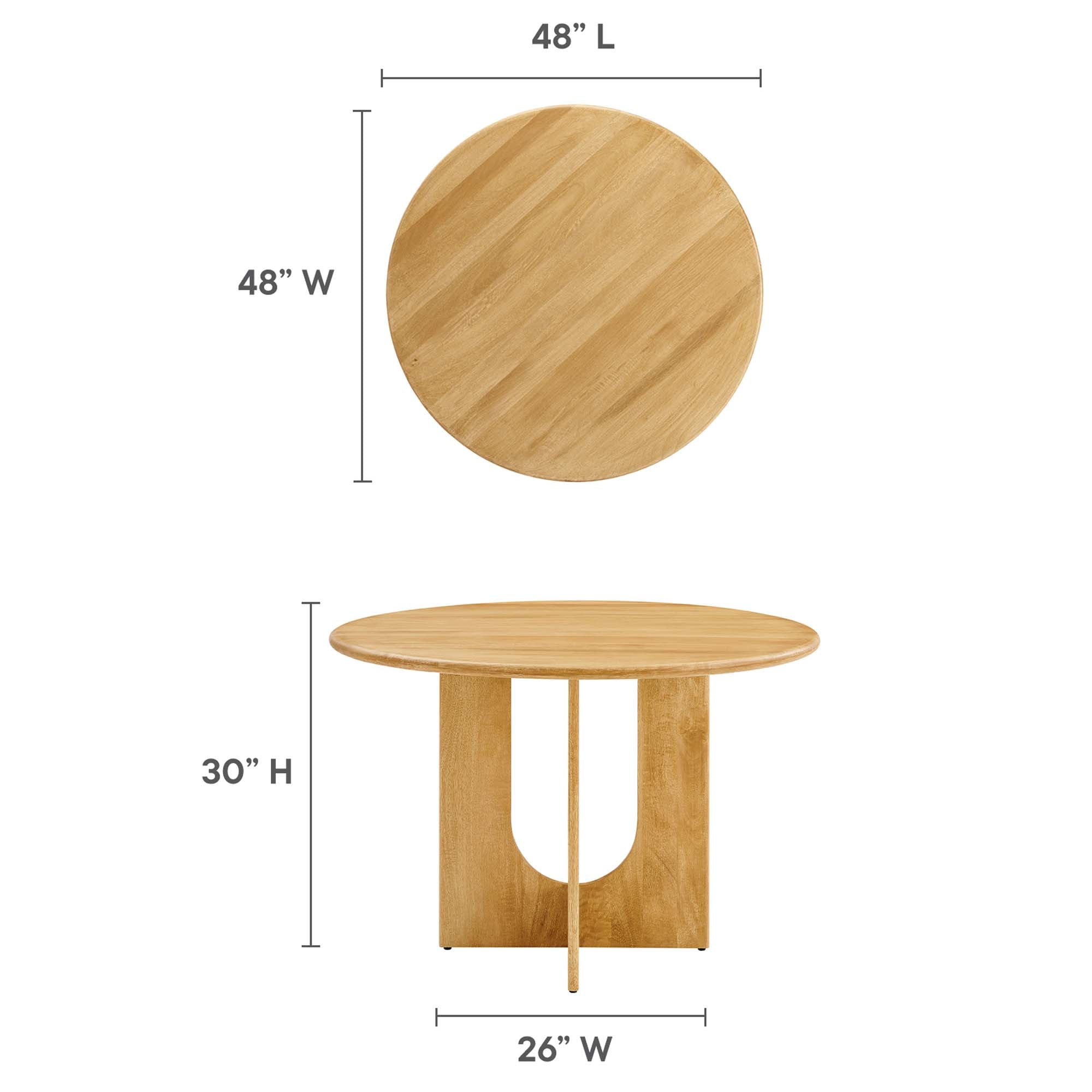 Rivian Round 48" Wood Dining Table