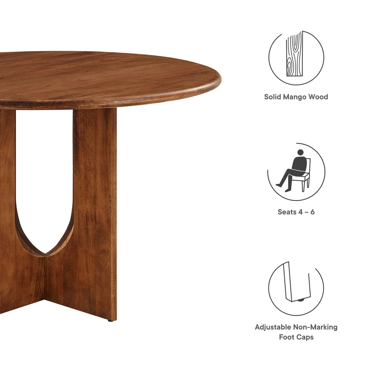 Rivian Round 48" Wood Dining Table in Walnut