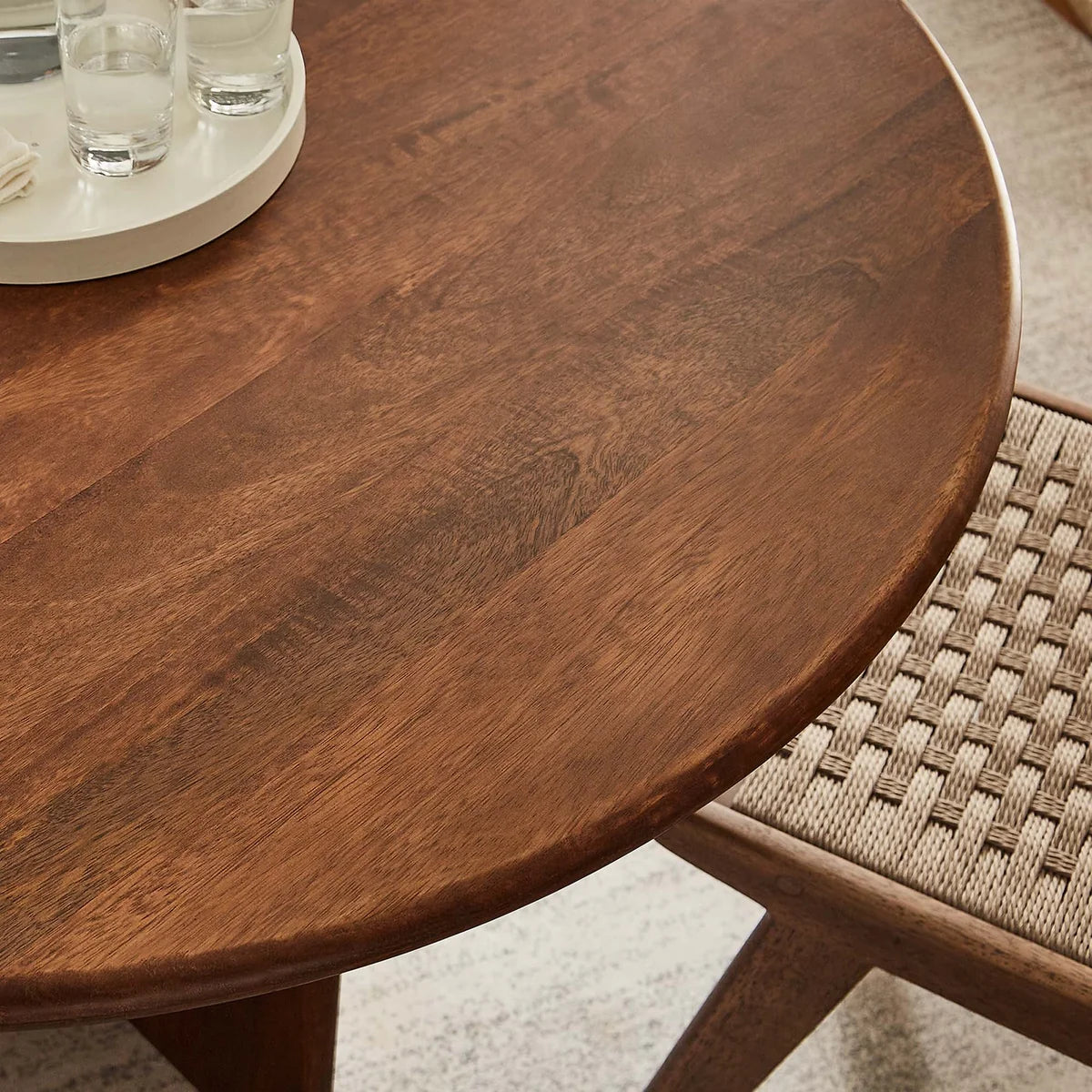 Rivian Round 48" Wood Dining Table in Walnut