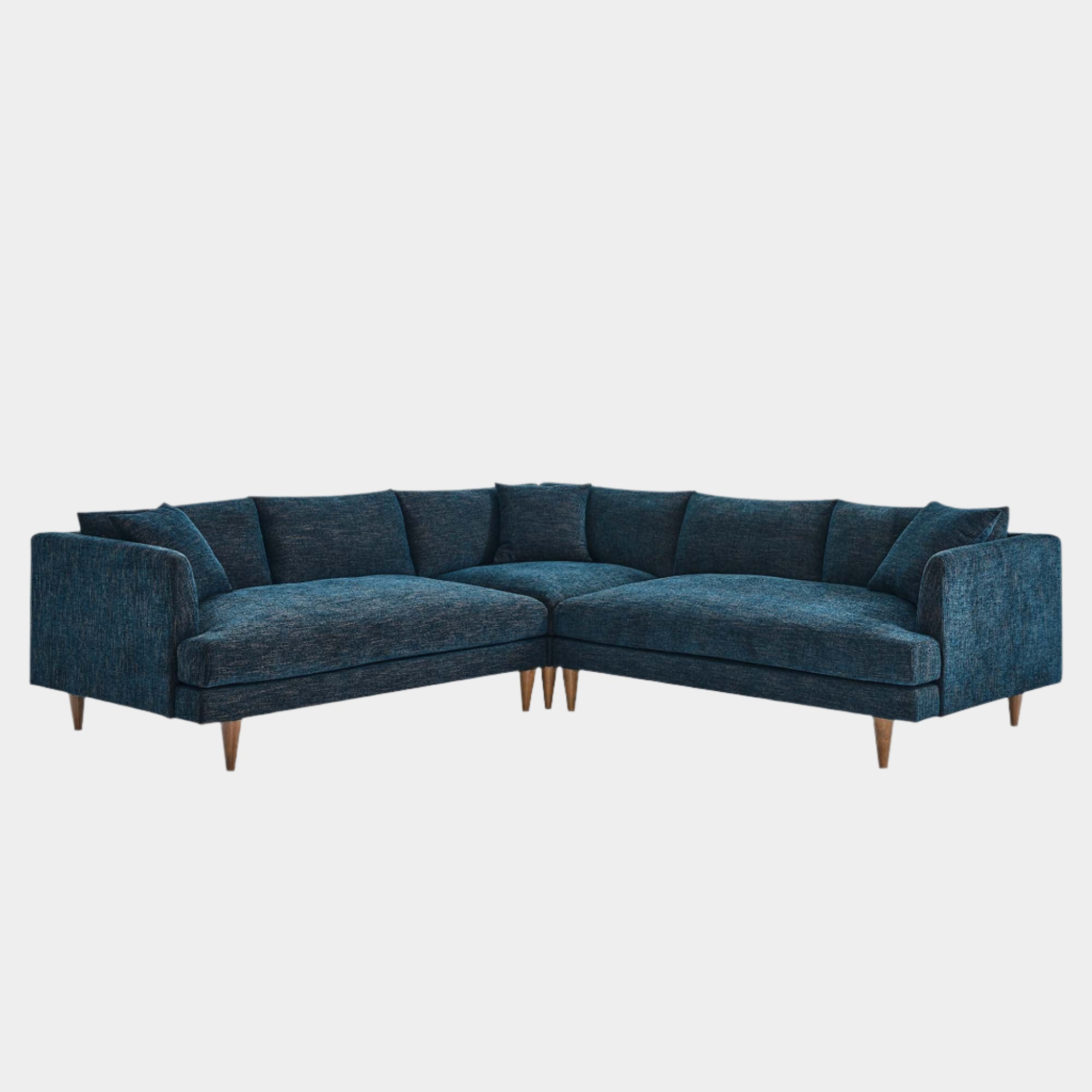 Zoya 3 Piece Down Filled Overstuffed Sectional Sofa