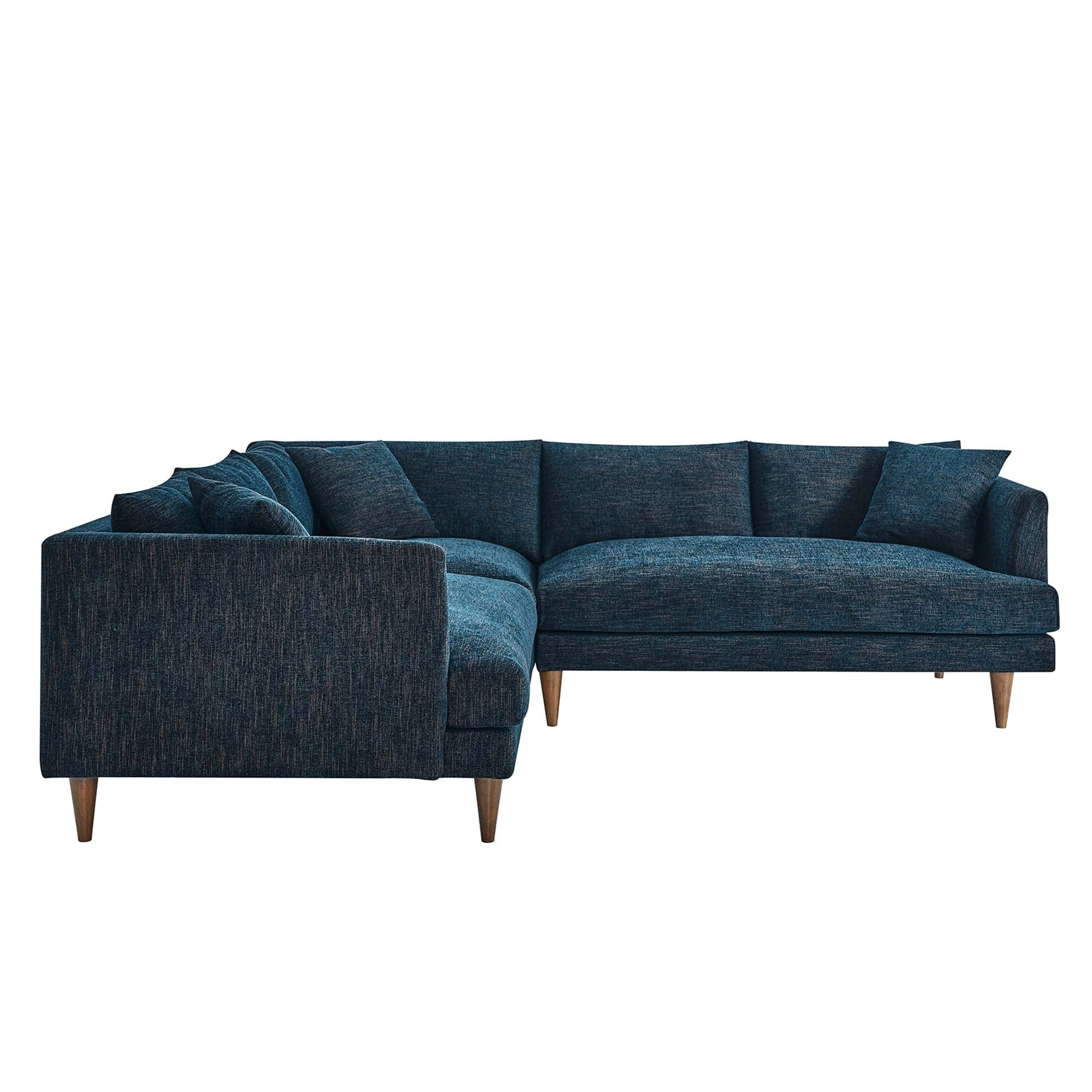 Zoya 3 Piece Down Filled Overstuffed Sectional Sofa