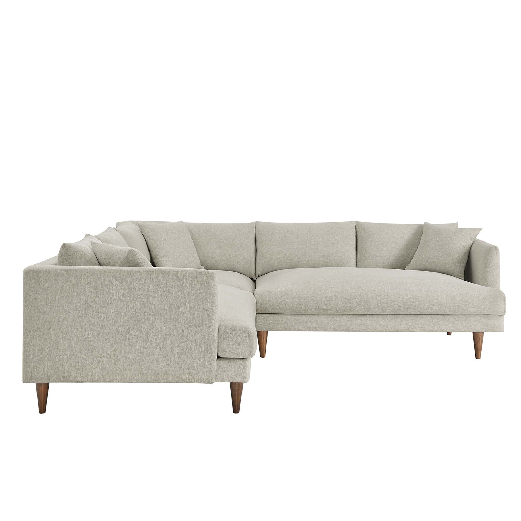 Zoya 3 Piece Down Filled Overstuffed Sectional Sofa