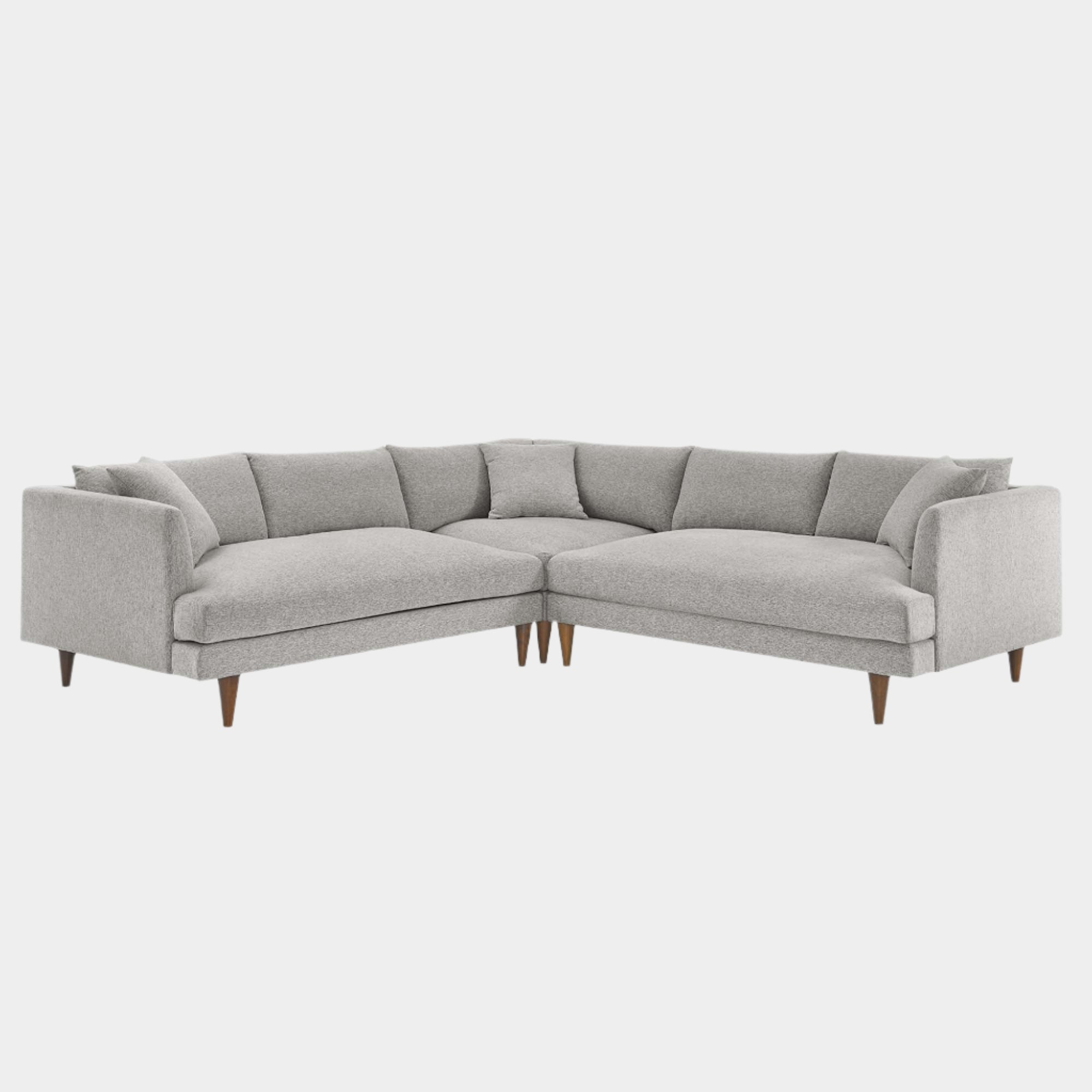 Zoya 3 Piece Down Filled Overstuffed Sectional Sofa