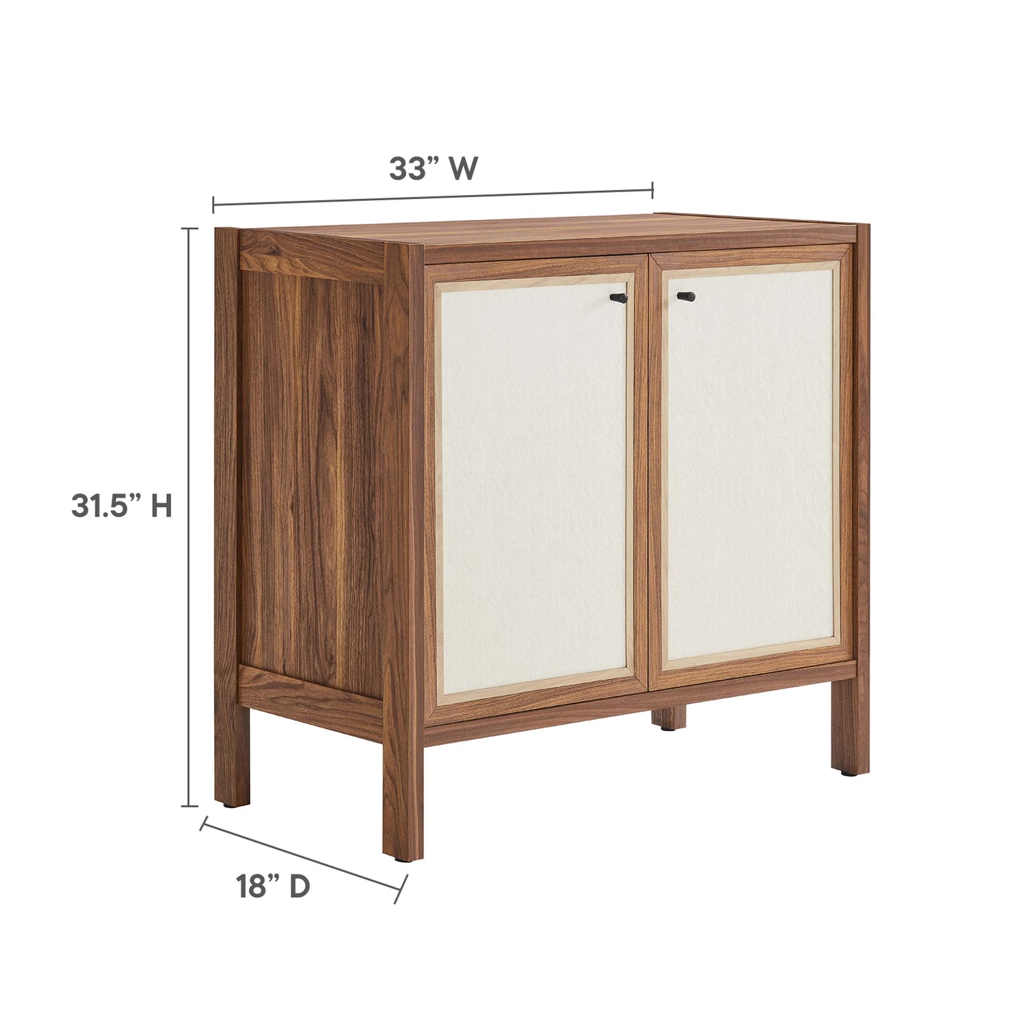 Capri 33" Wood Grain Storage Cabinet in Walnut