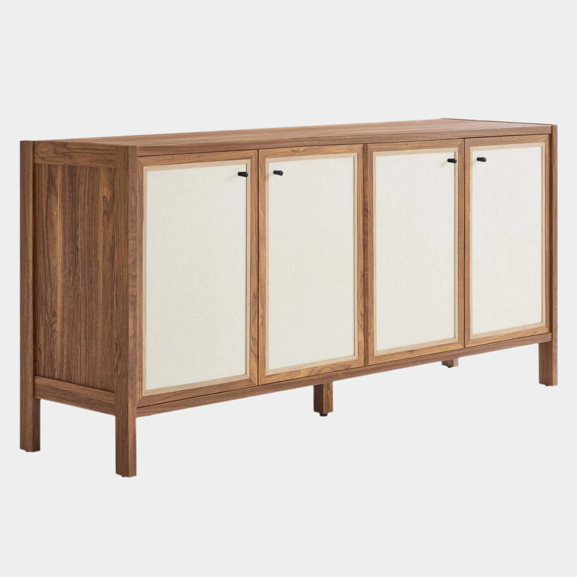 Capri 65" Wood Grain Sideboard Storage Cabinet in Walnut