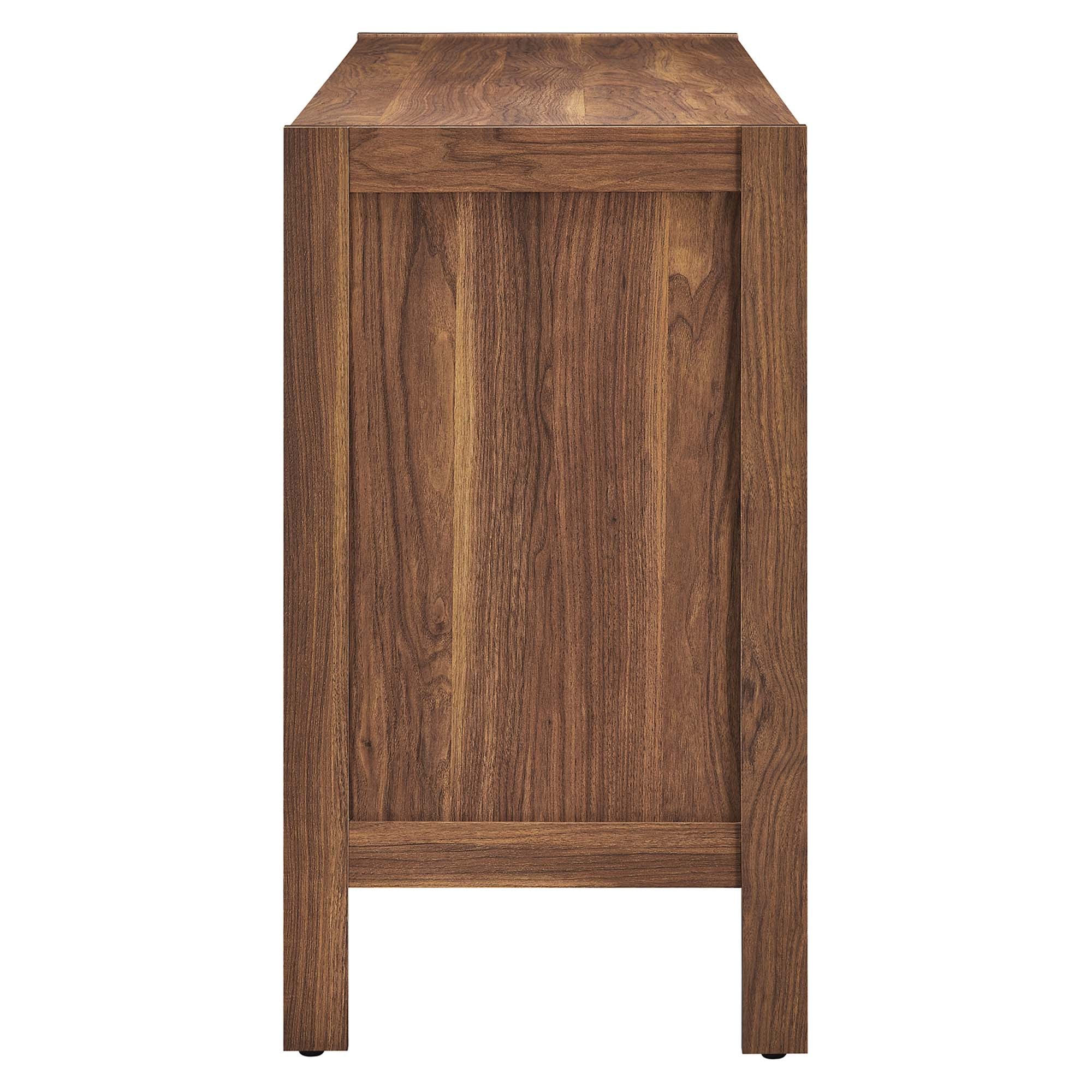 Capri 65" Wood Grain Sideboard Storage Cabinet in Walnut