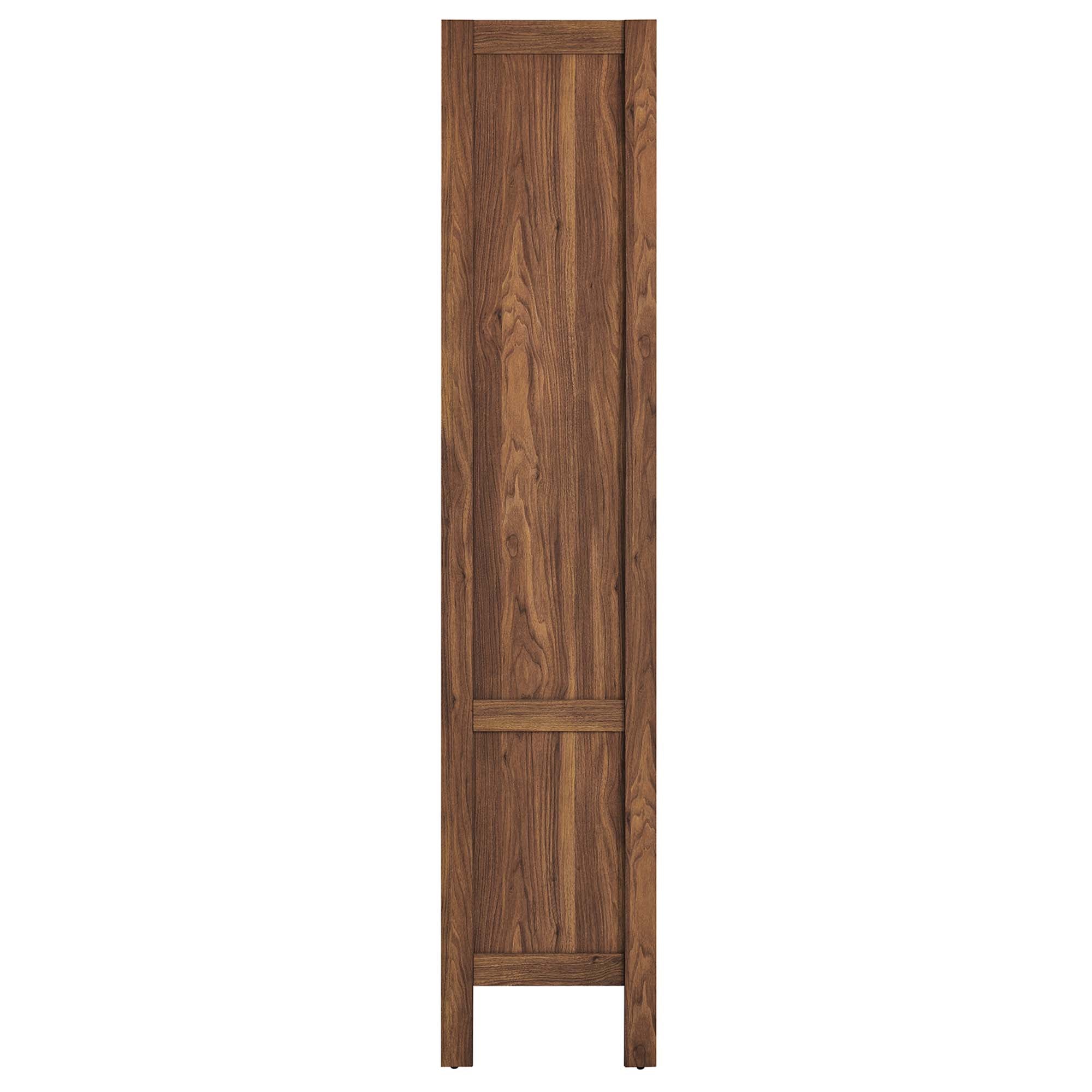 Capri 4-Shelf Wood Grain Bookcase in Walnut