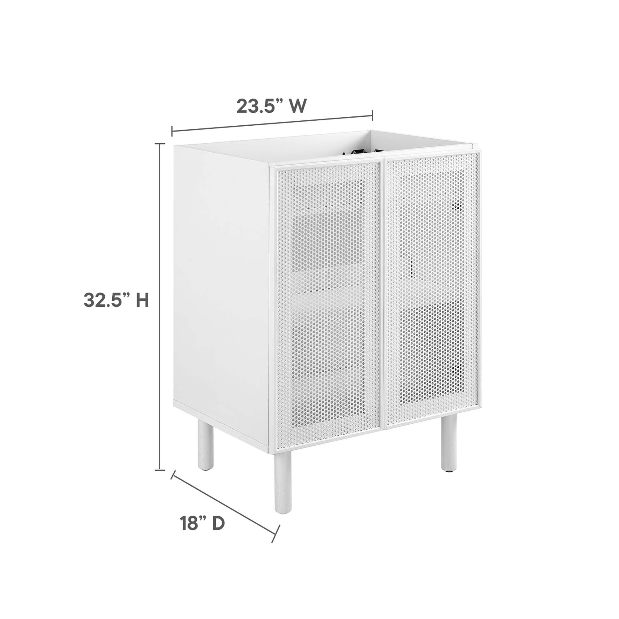 Meuble de salle de bain en métal perforé Calla Lavabo non inclus