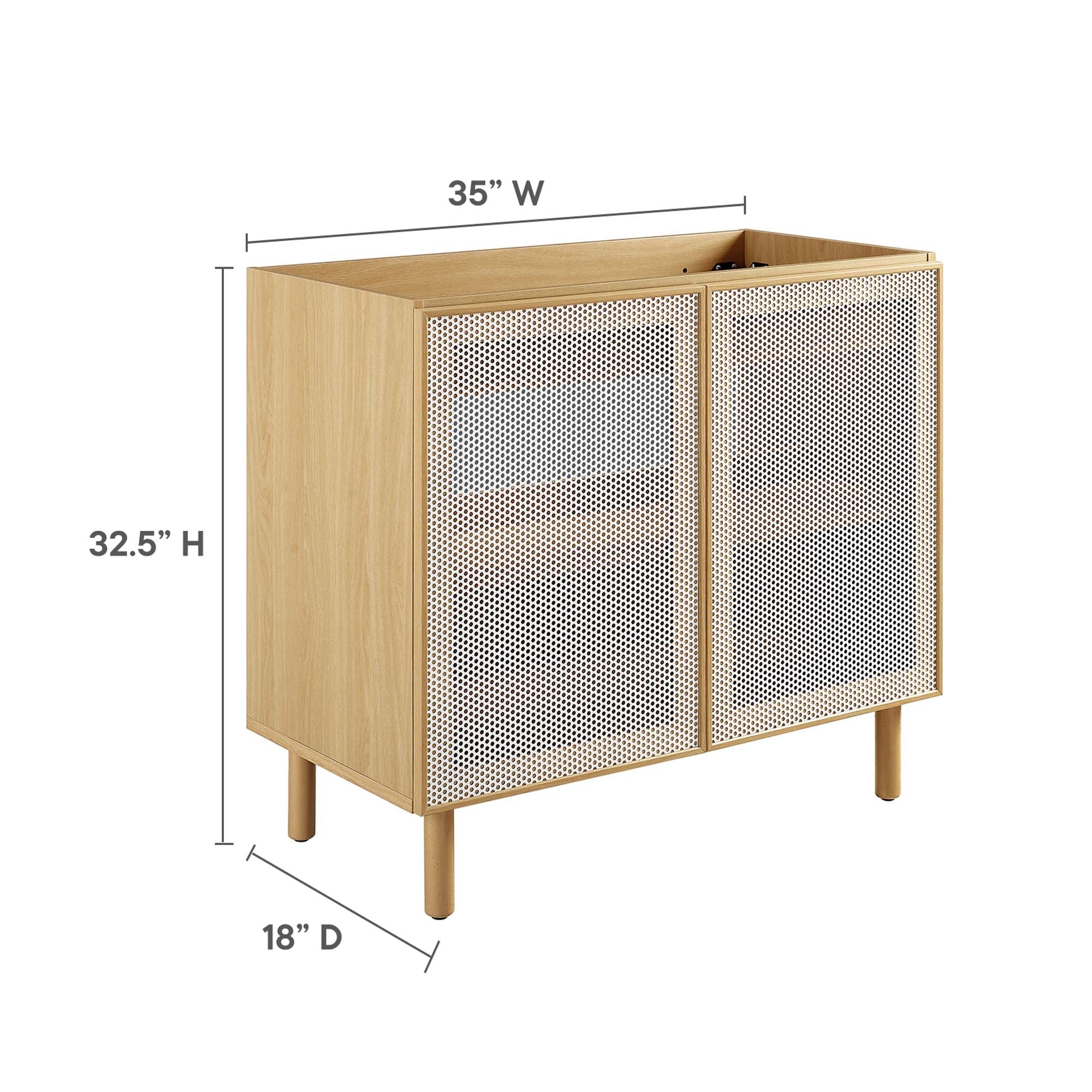 Meuble de salle de bain en métal perforé Calla Lavabo non inclus