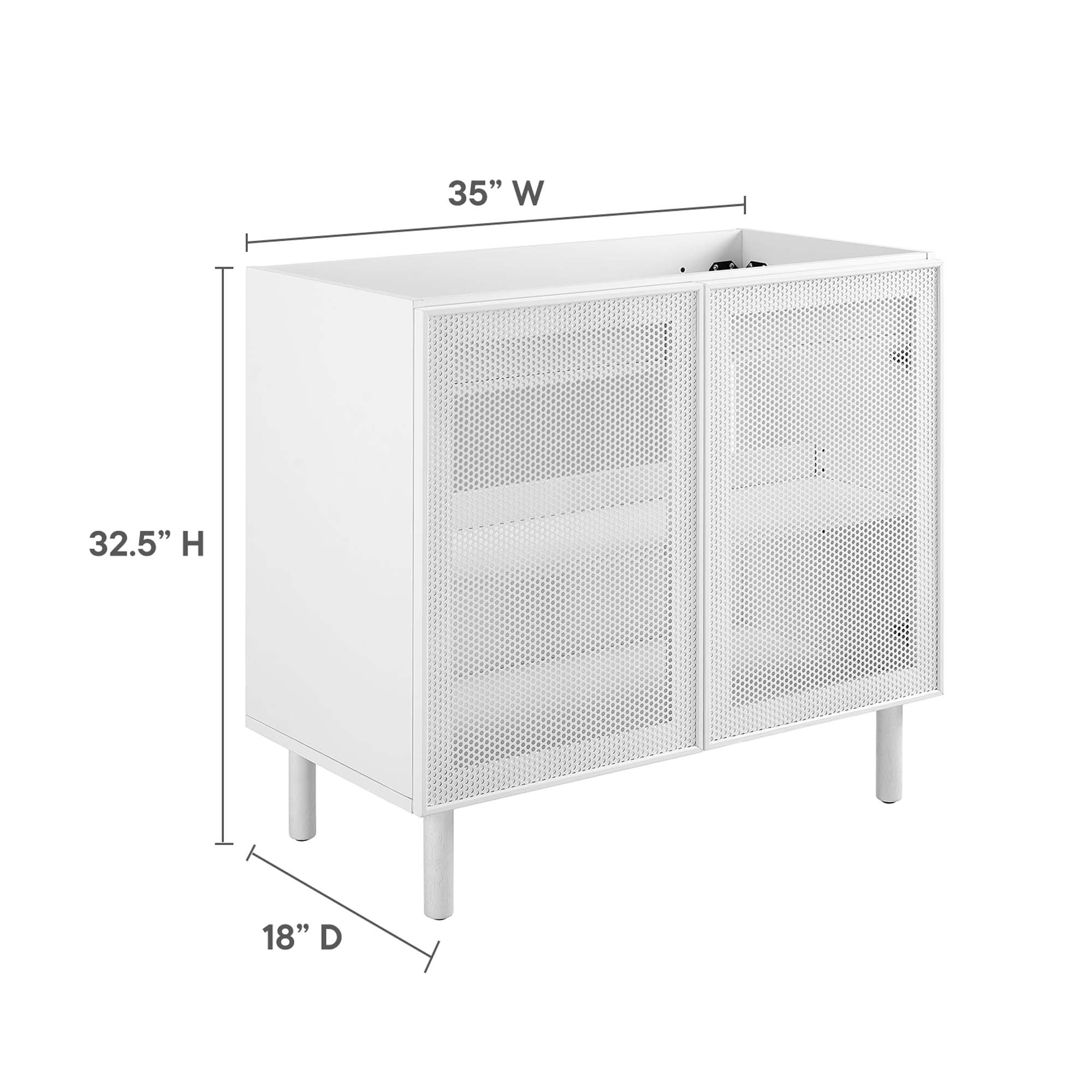 Meuble de salle de bain en métal perforé Calla Lavabo non inclus