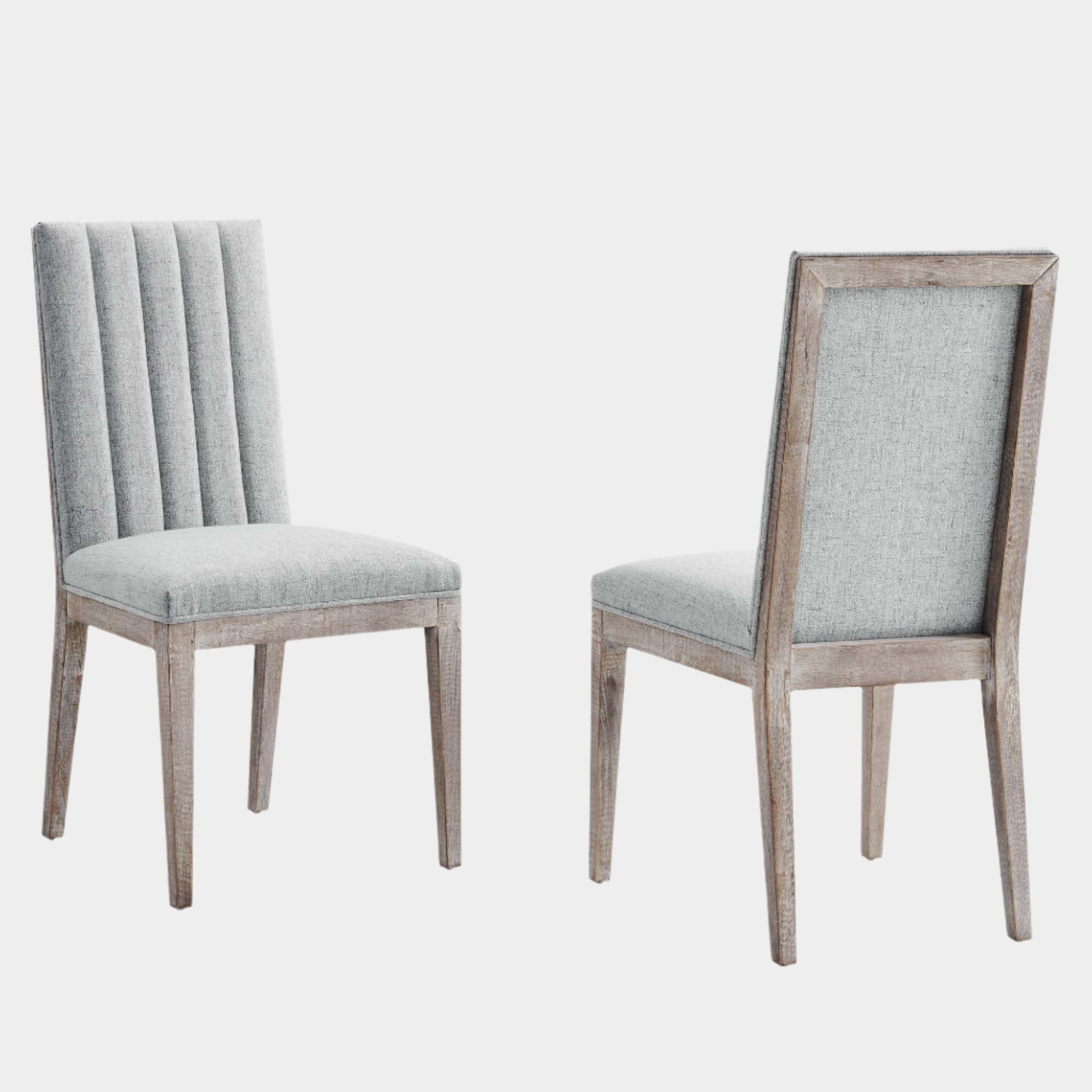 Maisonette French Vintage Tufted Fabric Dining Side Chairs Set of 2