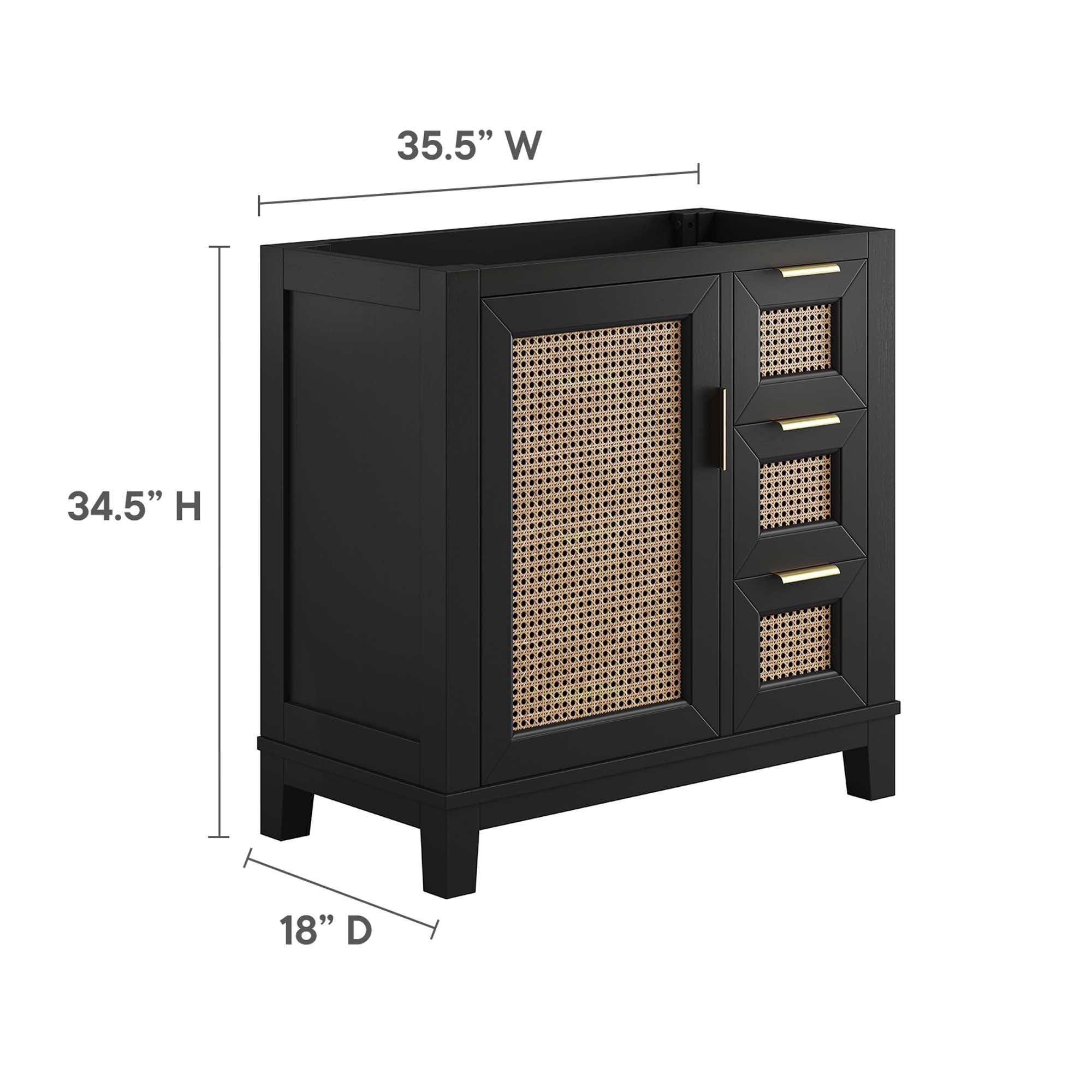 Meuble-lavabo de salle de bain en bois massif Dixie Lavabo non inclus