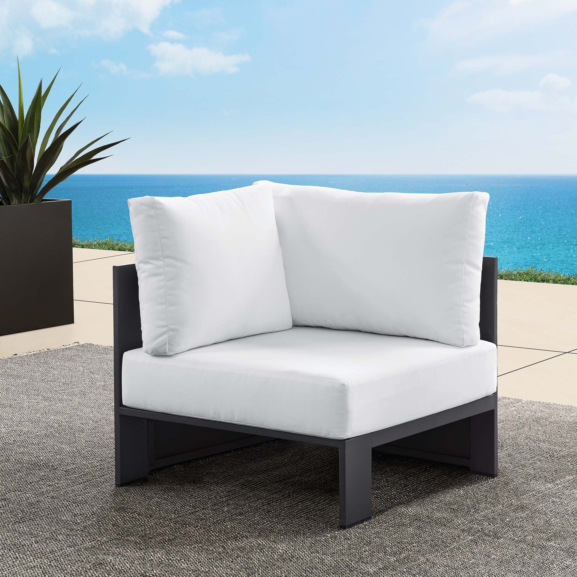 Tahoe Outdoor Patio Powder-Coated Aluminum Modular Corner Chair