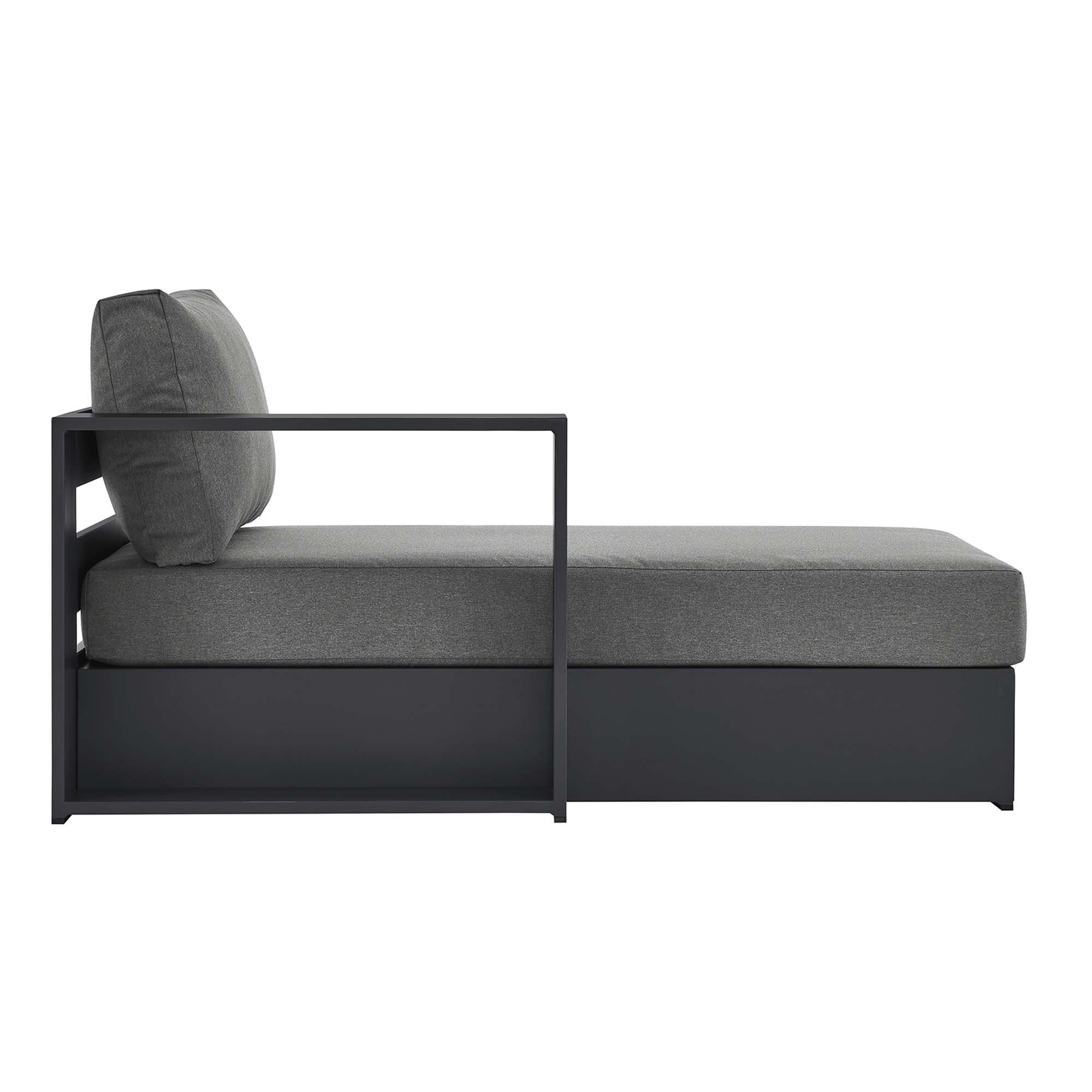 Tahoe Outdoor Patio Powder-Coated Aluminum Modular Left-Facing Chaise Lounge