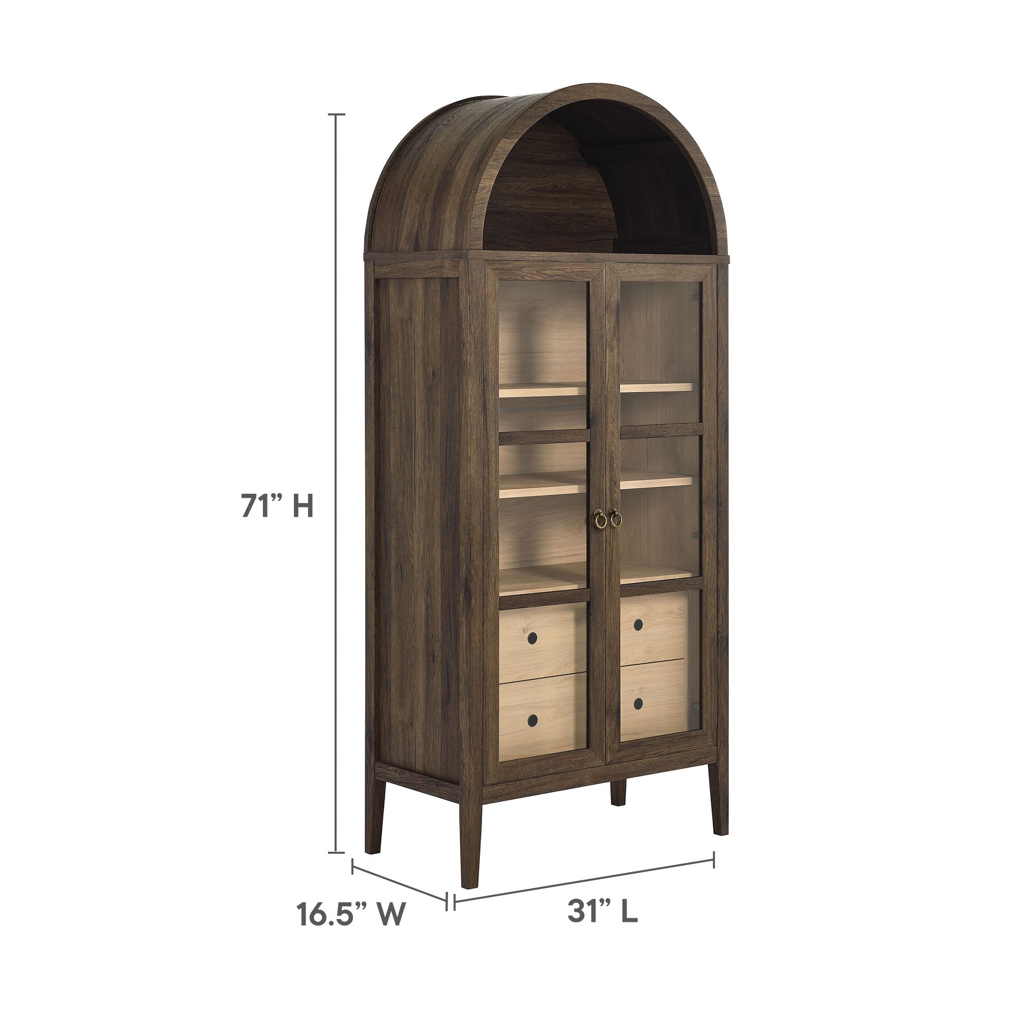 Nolan Tall Arched Storage Display Cabinet