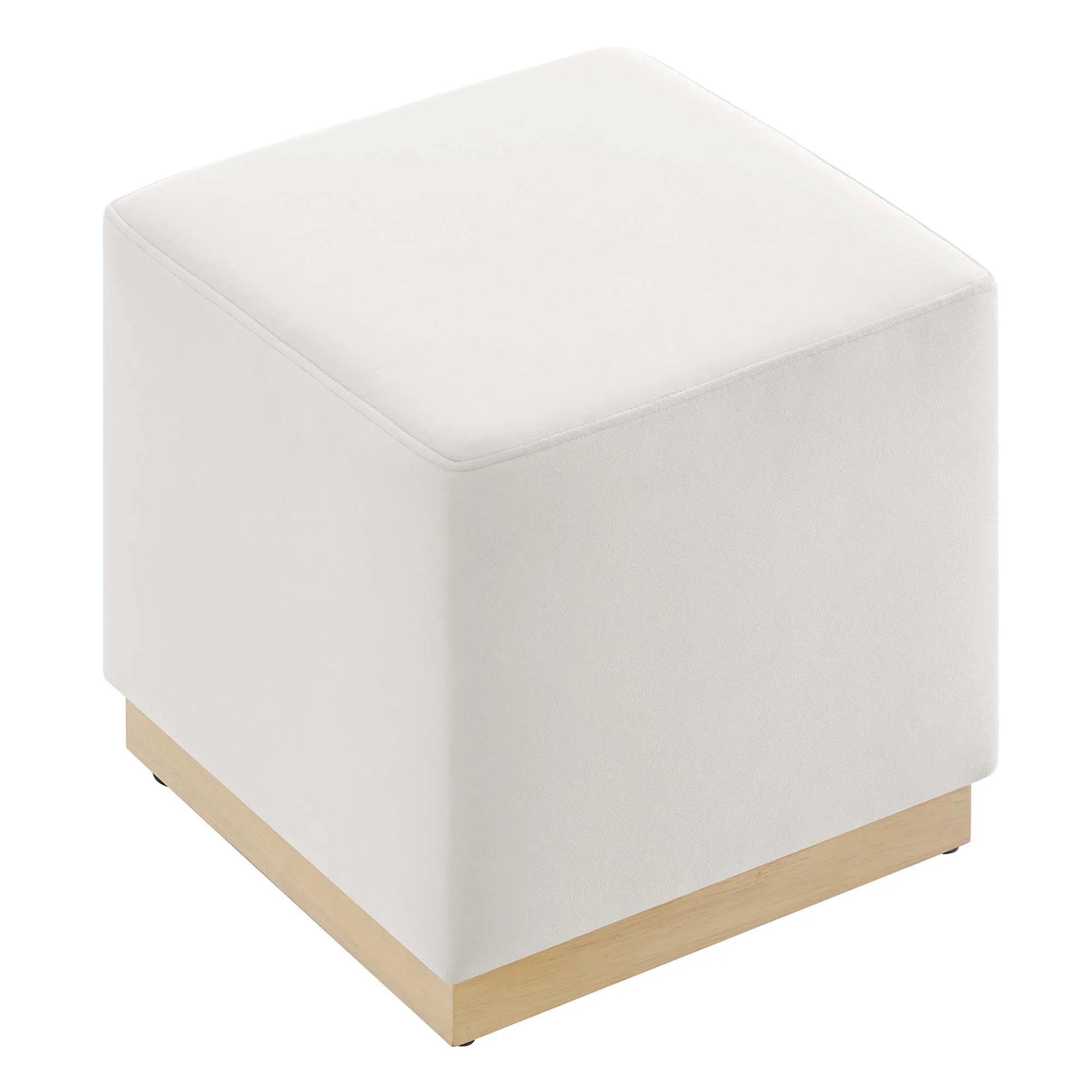 Tilden Square Performance Velvet Upholstered Ottoman