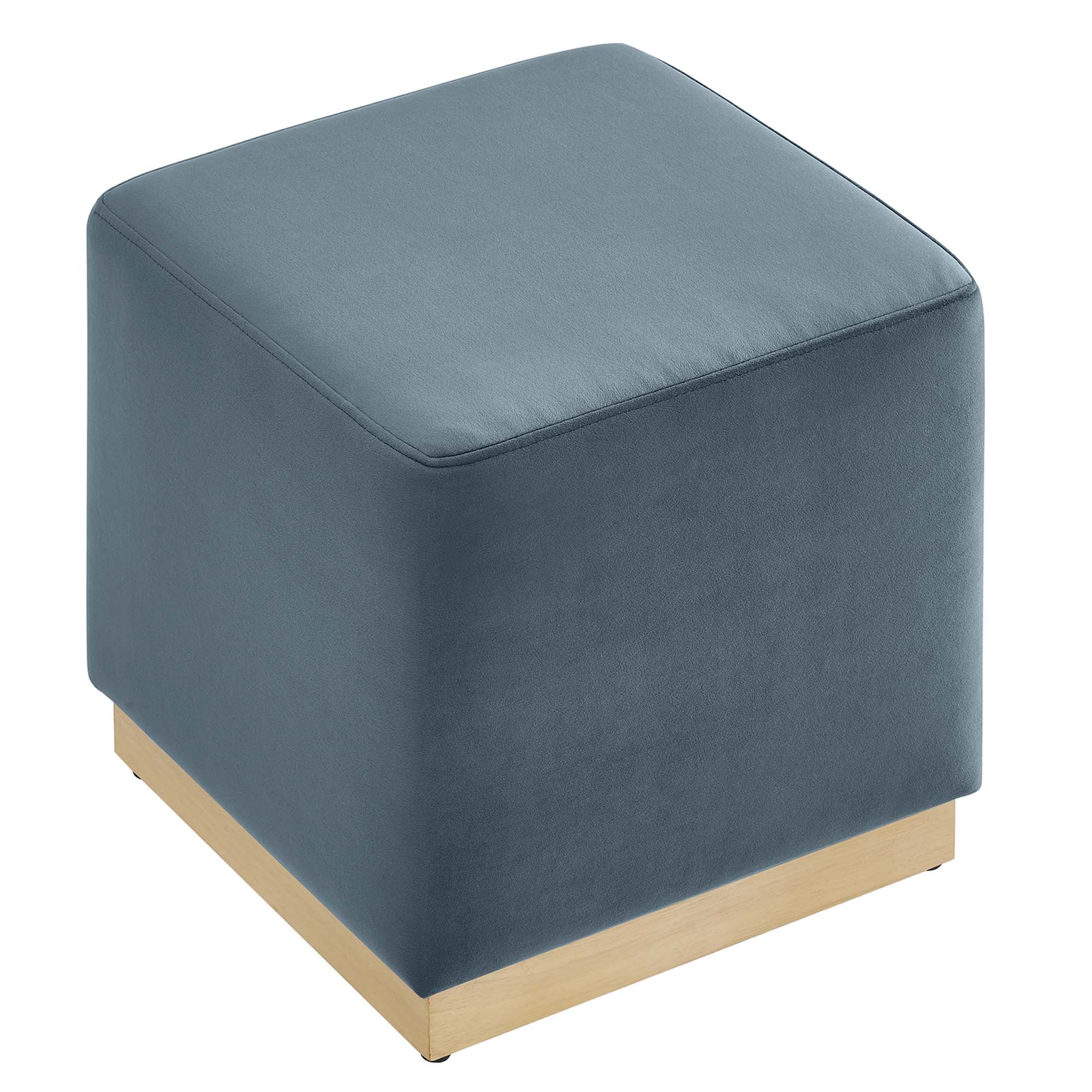 Tilden Square Performance Velvet Upholstered Ottoman