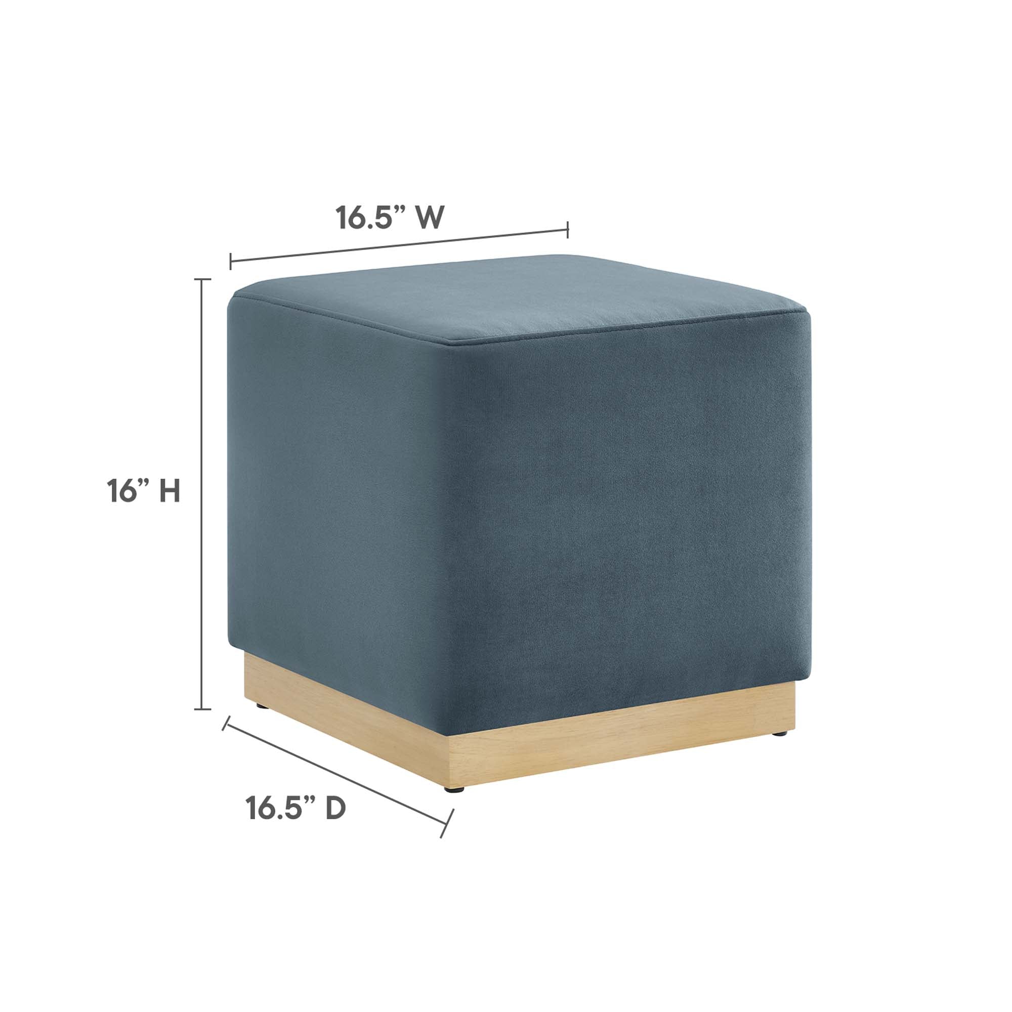 Tilden Square Performance Velvet Upholstered Ottoman