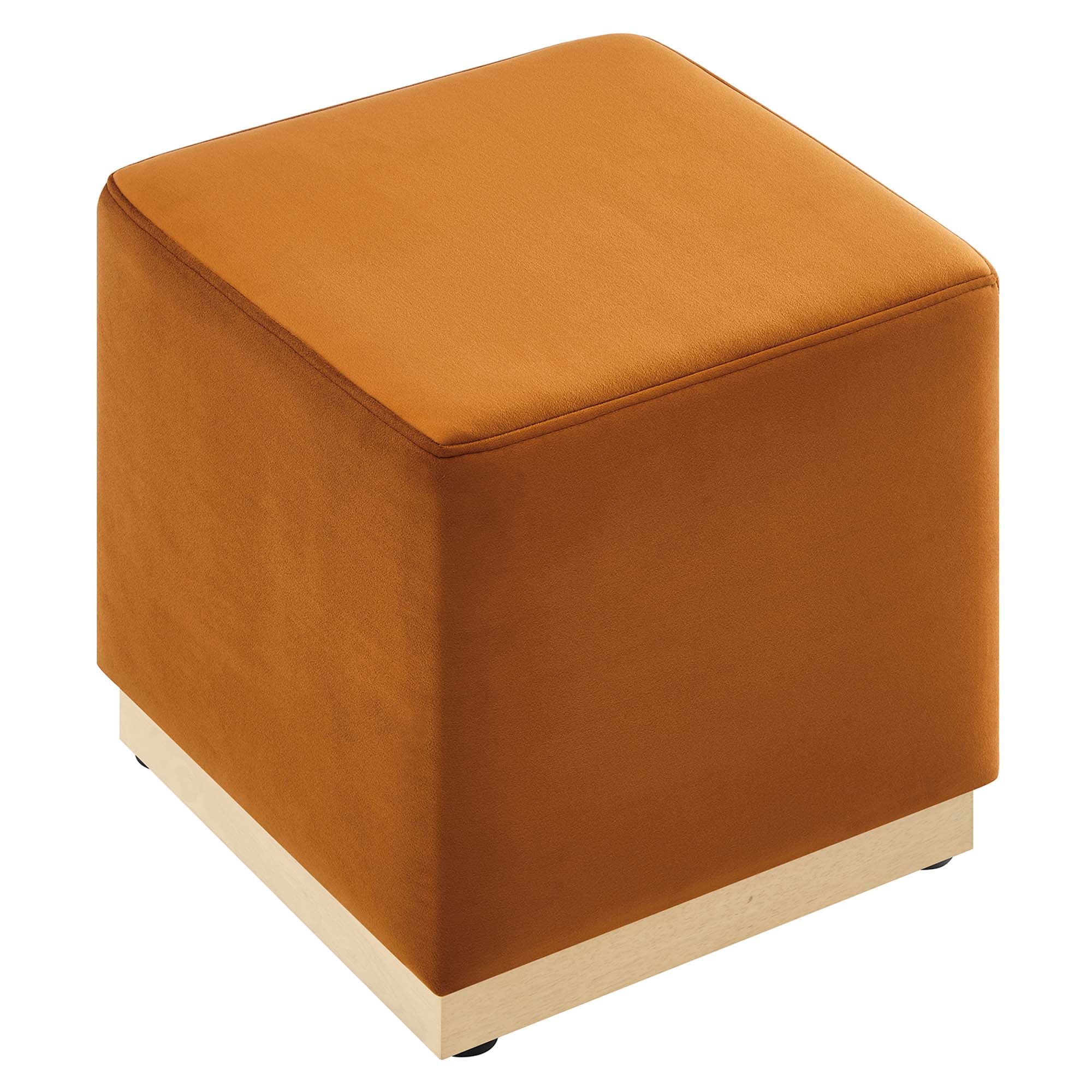 Tilden Square Performance Velvet Upholstered Ottoman