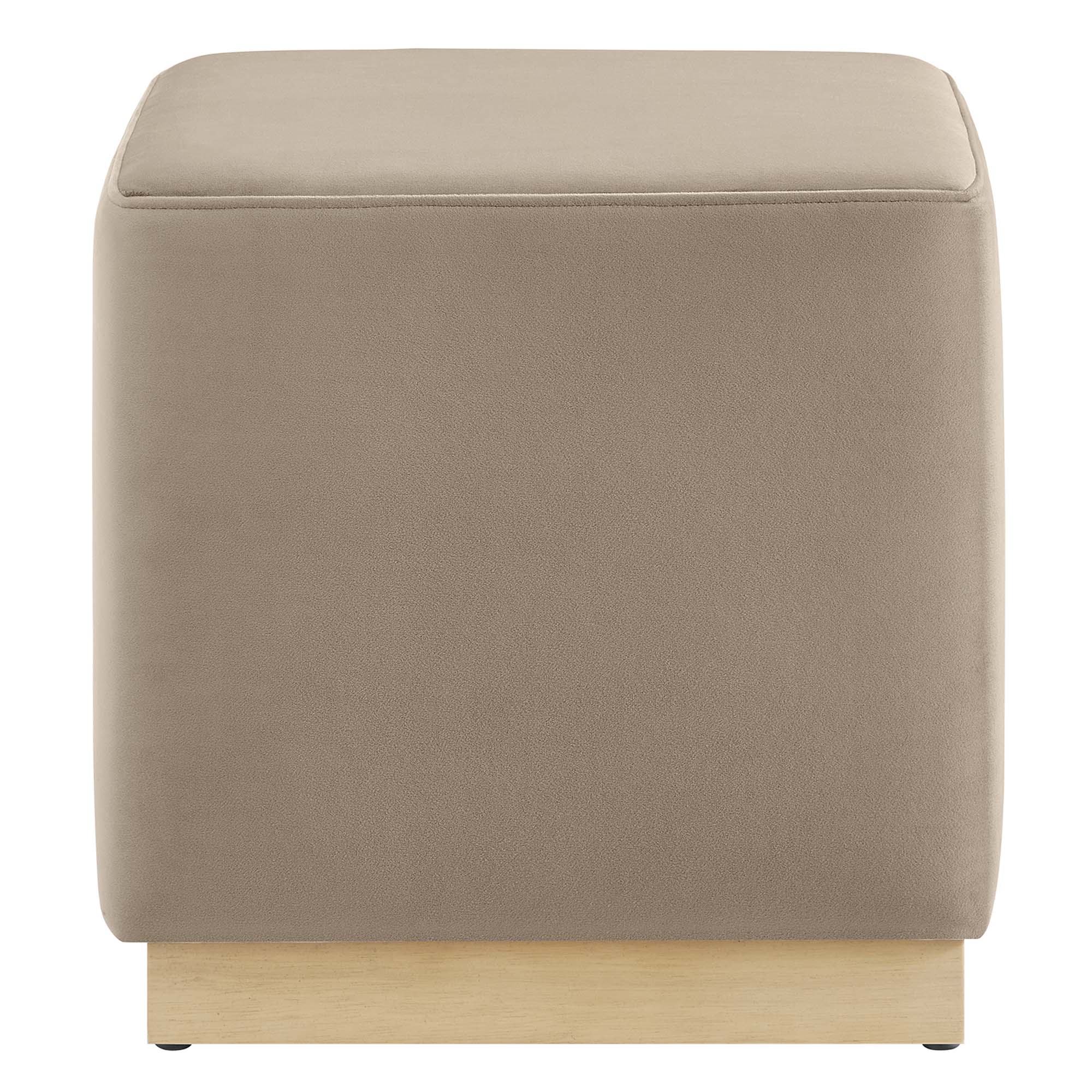 Tilden Square Performance Velvet Upholstered Ottoman