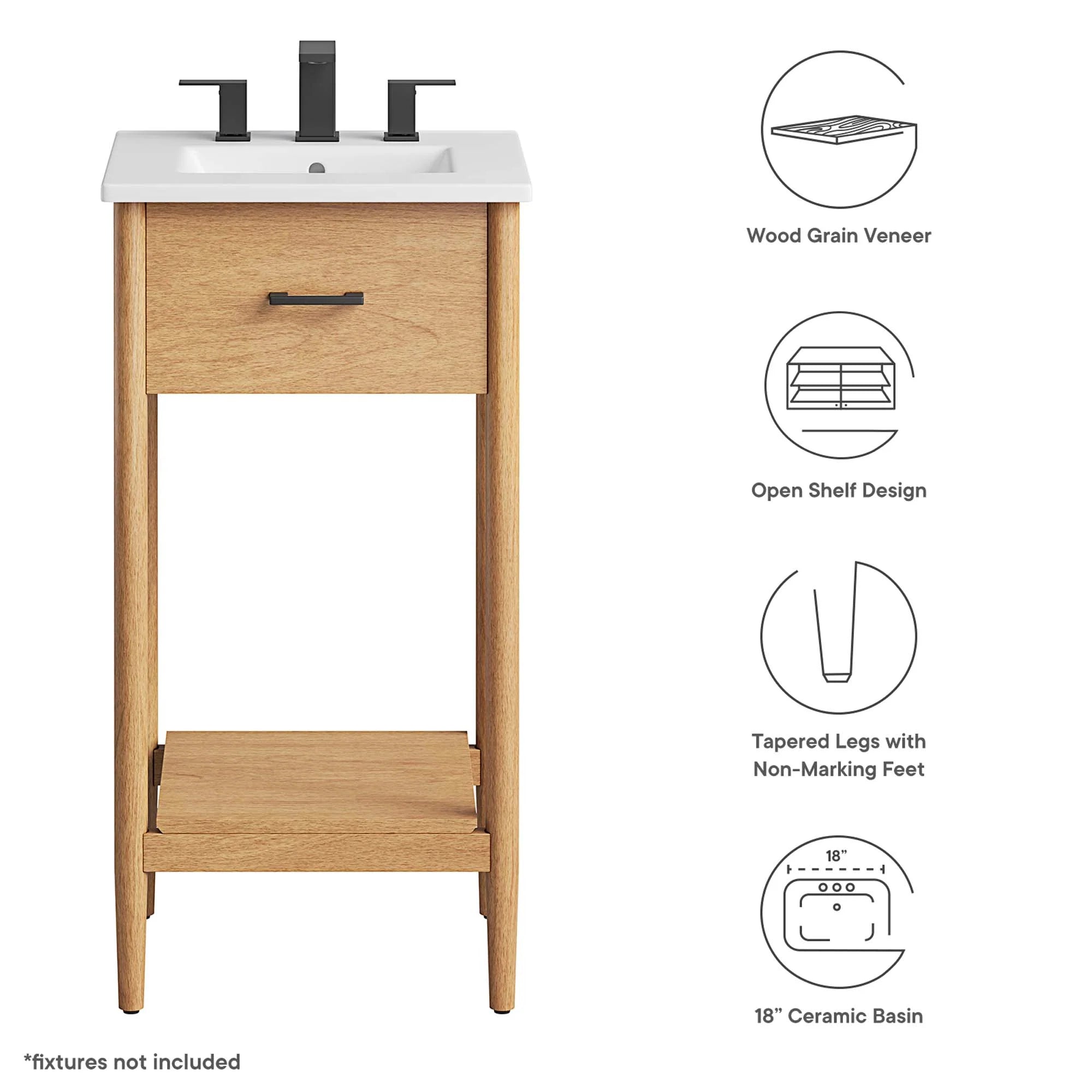 Meuble-lavabo de salle de bain Zaïre inclus