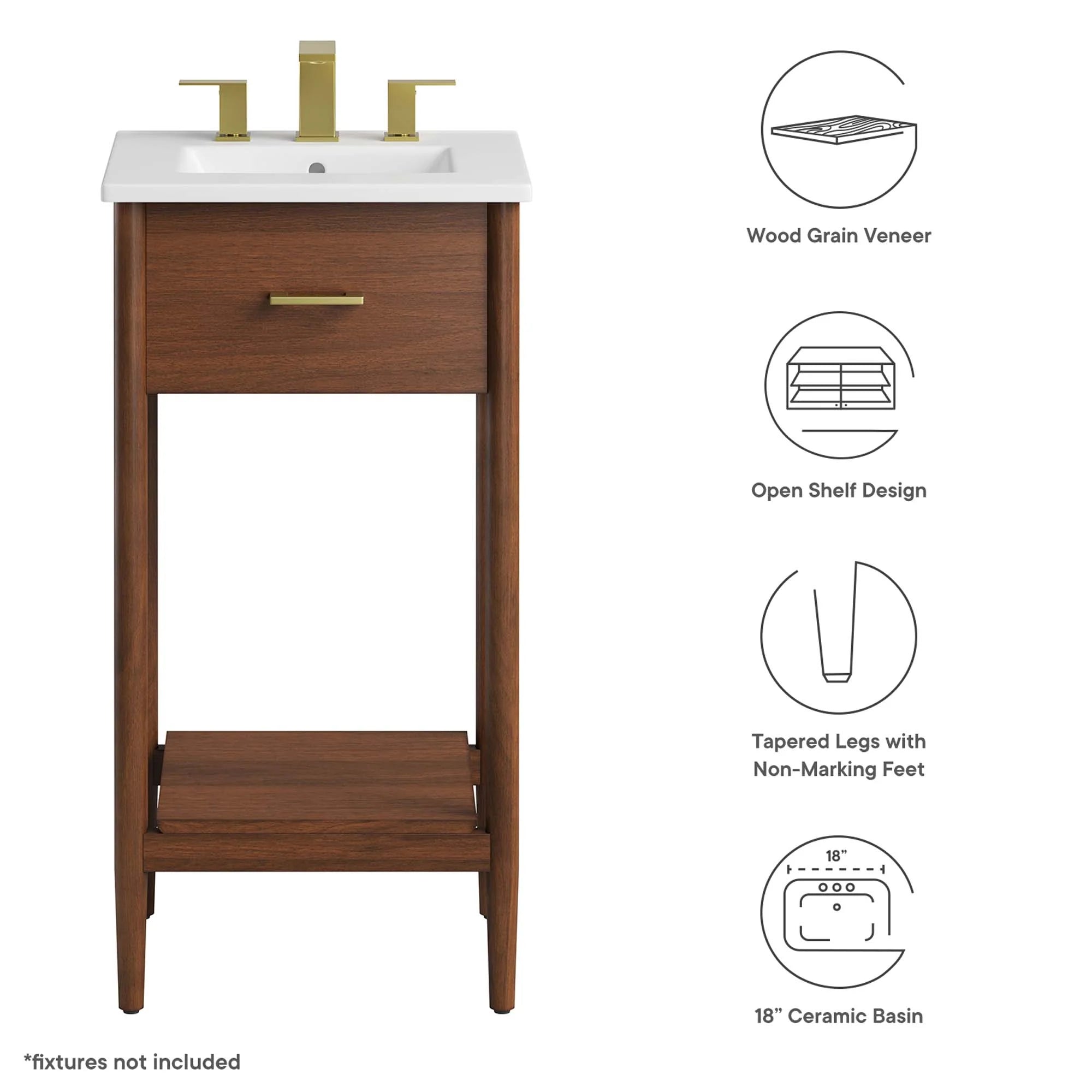 Meuble-lavabo de salle de bain Zaïre inclus