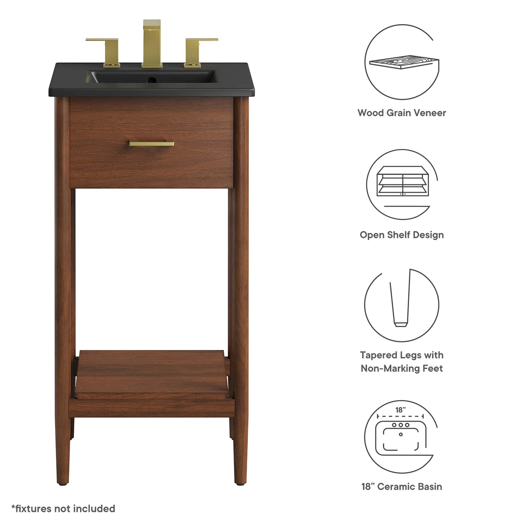 Meuble-lavabo de salle de bain Zaïre inclus