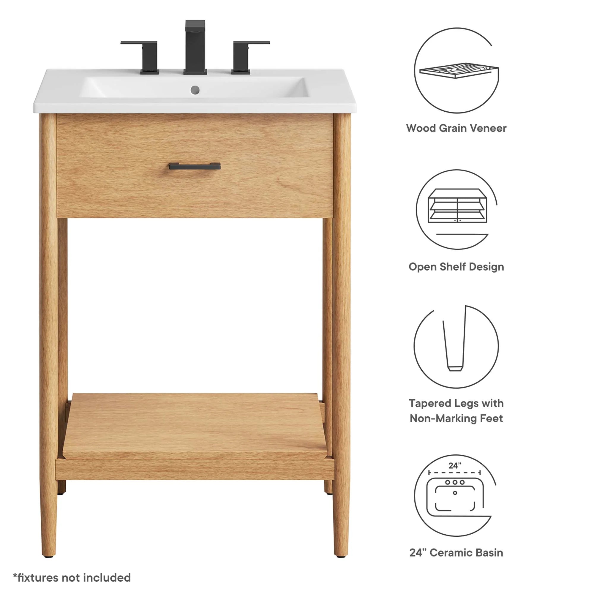 Meuble-lavabo de salle de bain Zaïre inclus