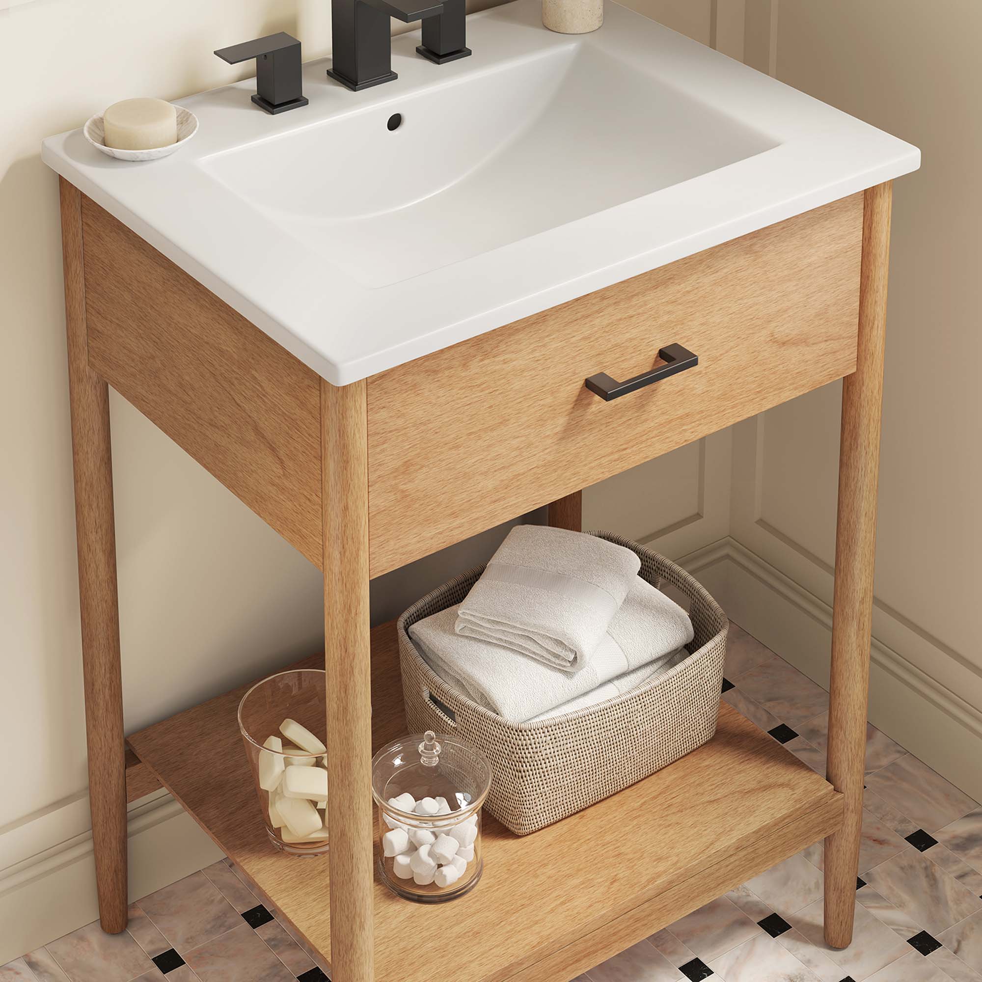 Meuble-lavabo de salle de bain Zaïre inclus