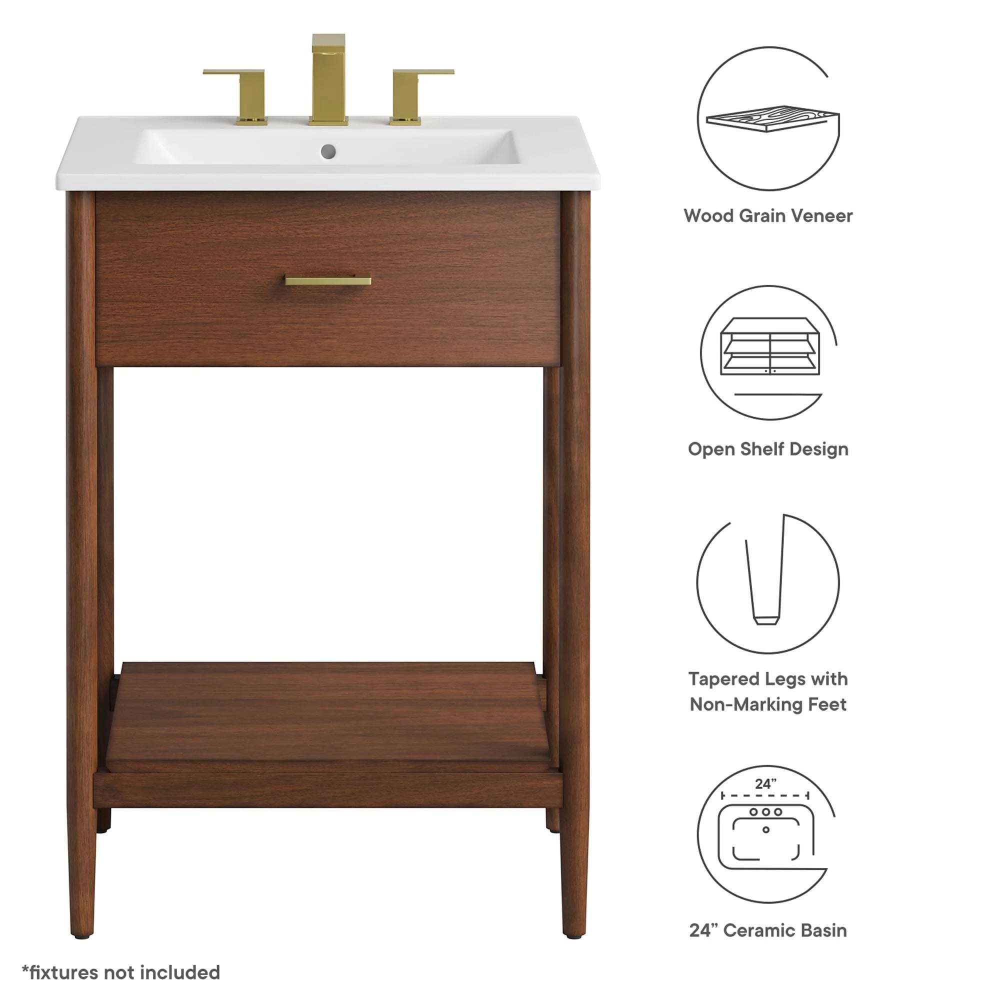 Meuble-lavabo de salle de bain Zaïre inclus