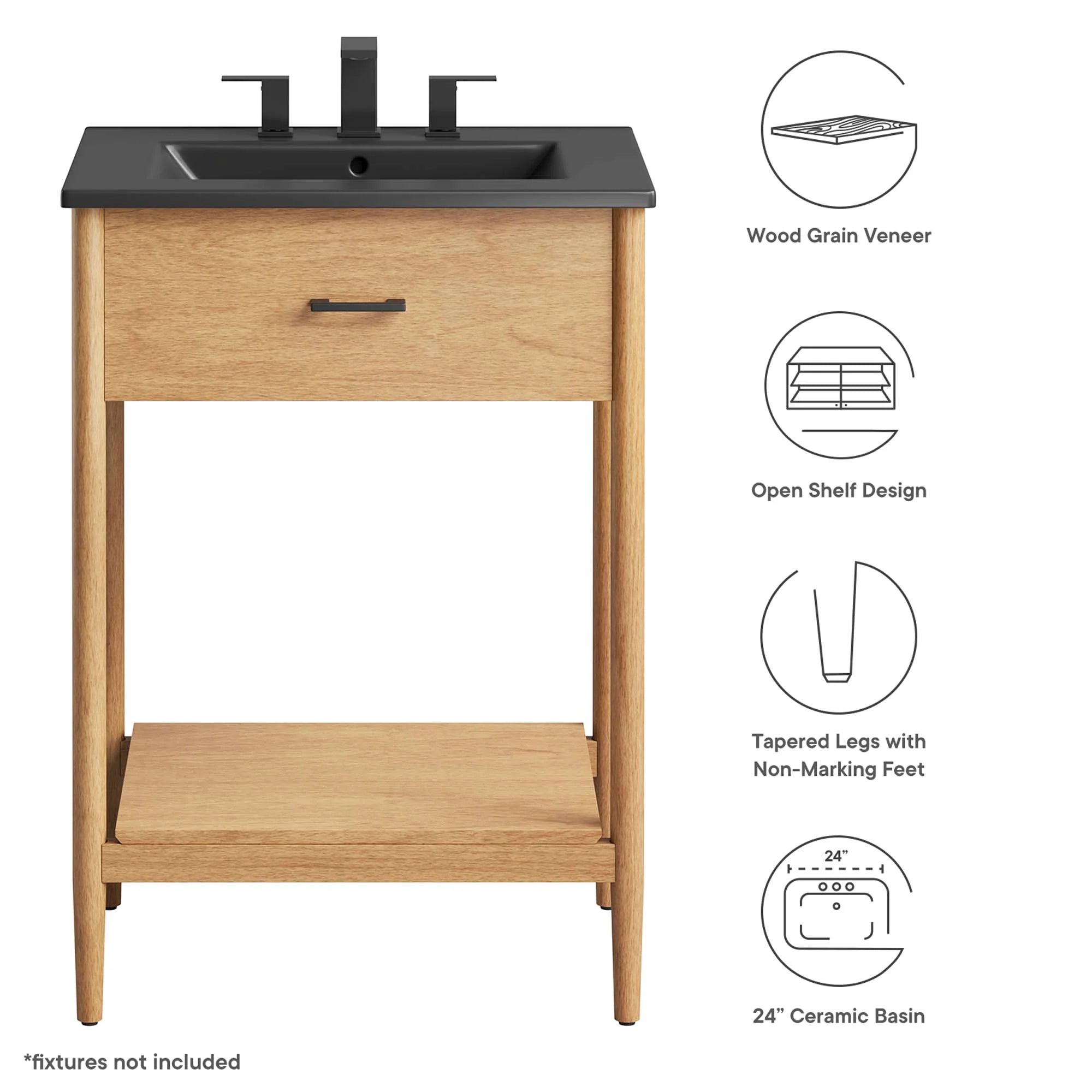 Meuble-lavabo de salle de bain Zaïre inclus