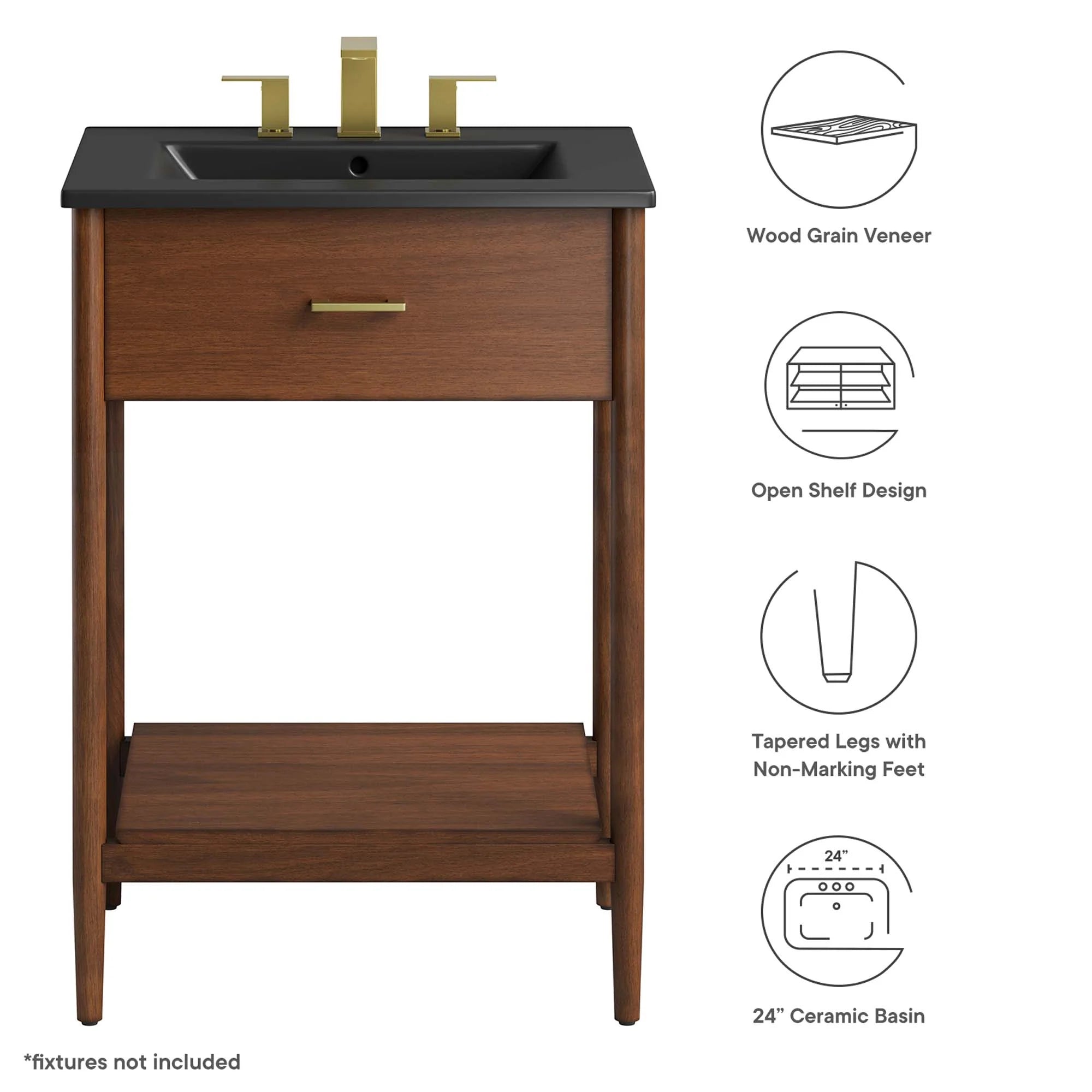 Meuble-lavabo de salle de bain Zaïre inclus