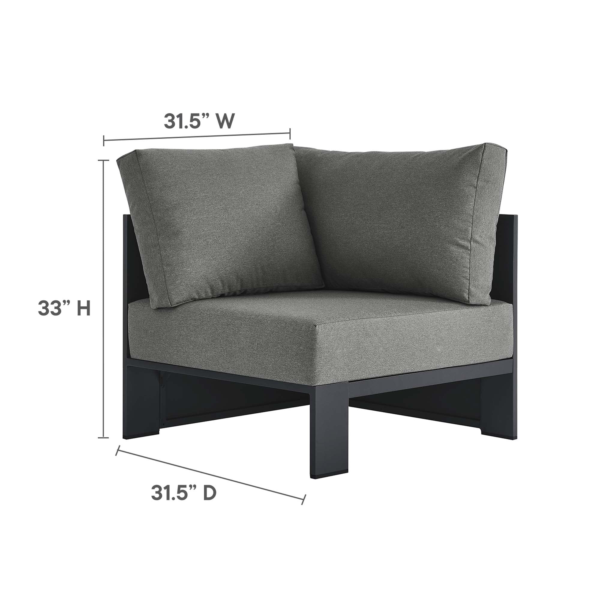 Tahoe 3-Piece Outdoor Patio Powder-Coated Aluminum Sectional Sofa Set