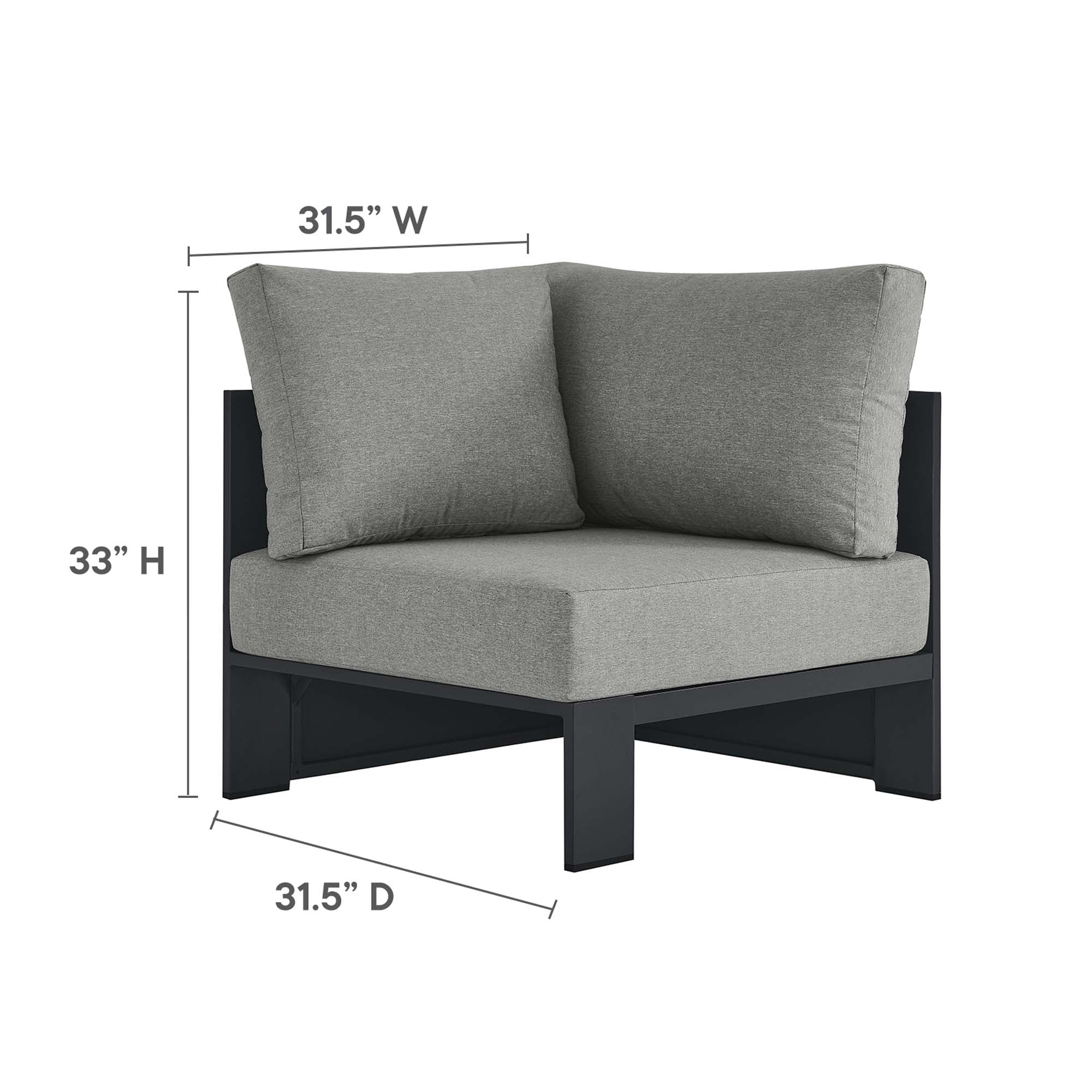 Tahoe 3-Piece Outdoor Patio Powder-Coated Aluminum Sectional Sofa Set