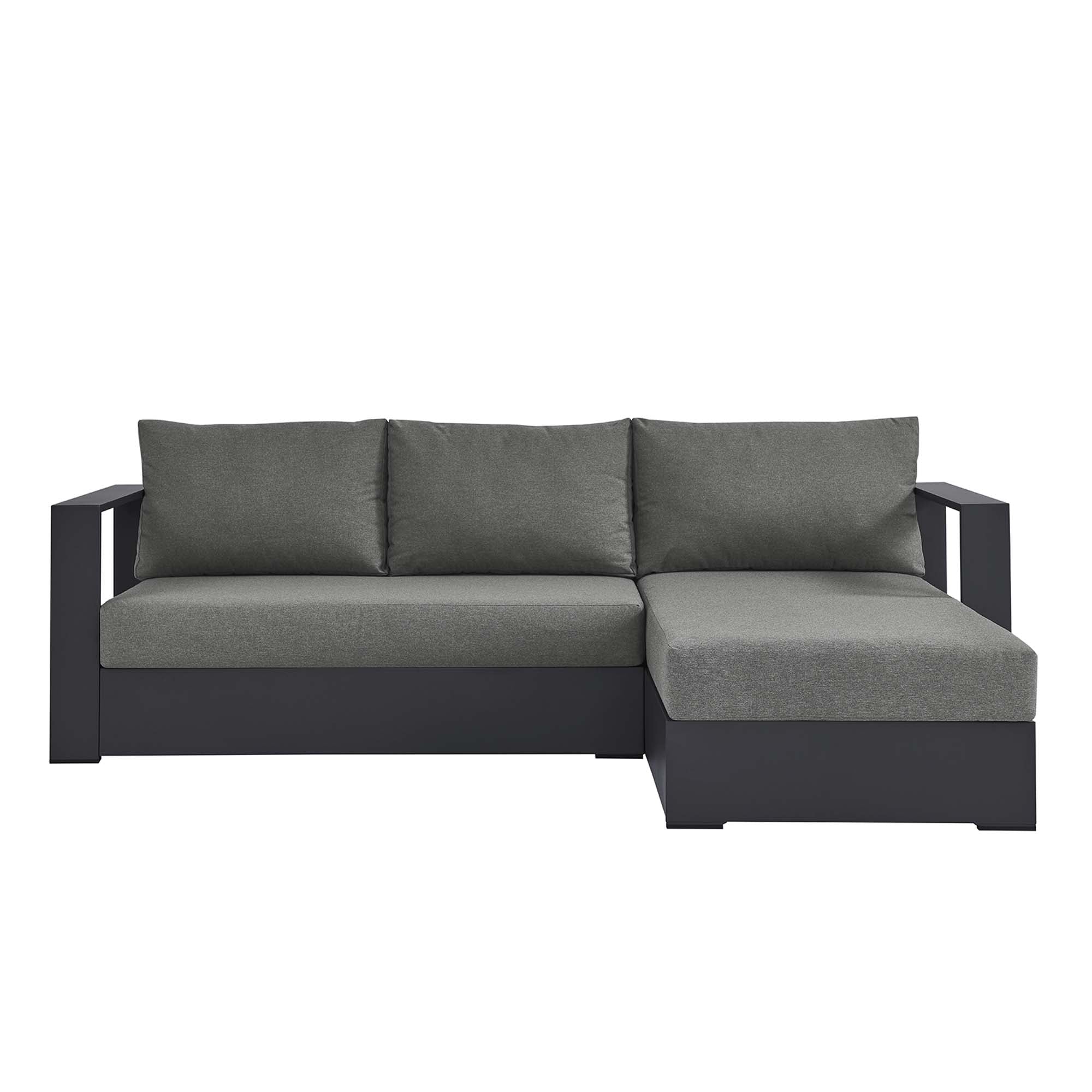 Tahoe 2-Piece Outdoor Patio Powder-Coated Aluminum Right-Facing Chaise Sectional Sofa Set