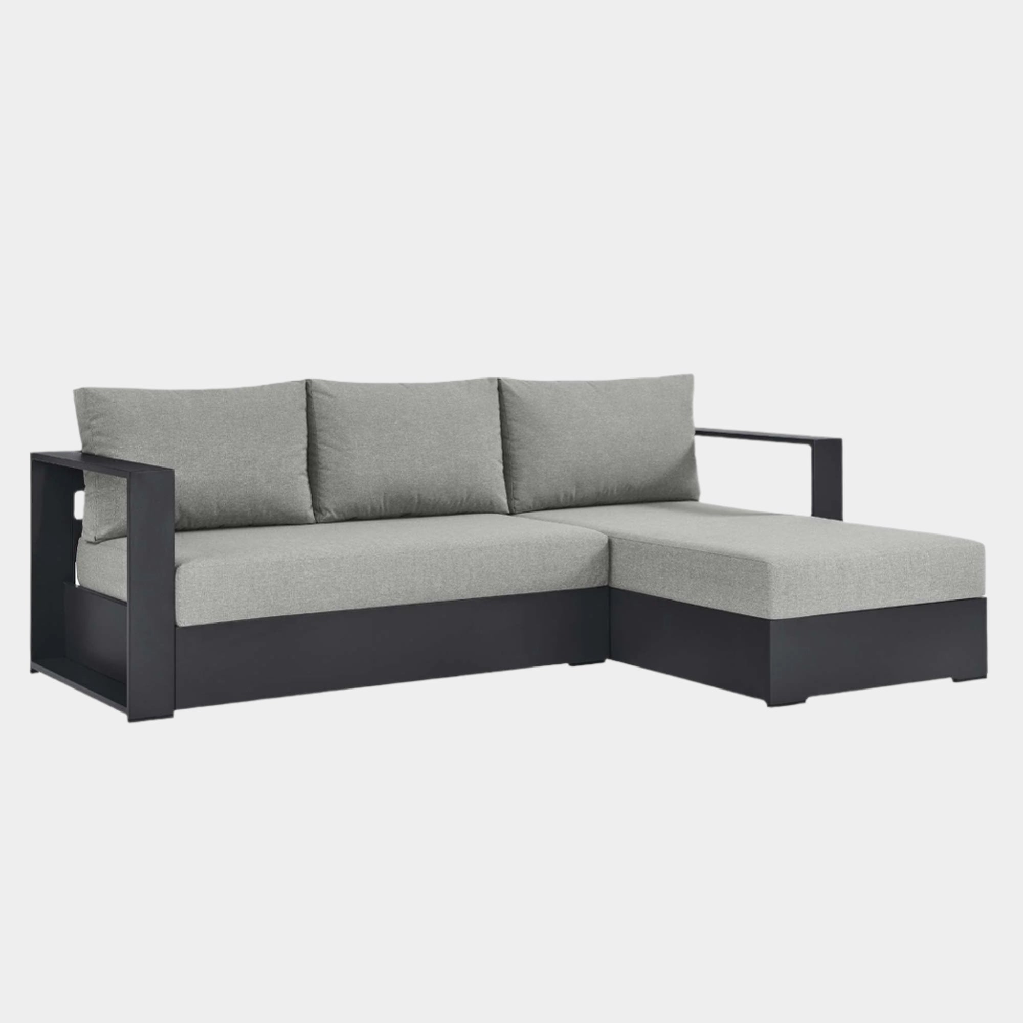 Tahoe 2-Piece Outdoor Patio Powder-Coated Aluminum Right-Facing Chaise Sectional Sofa Set