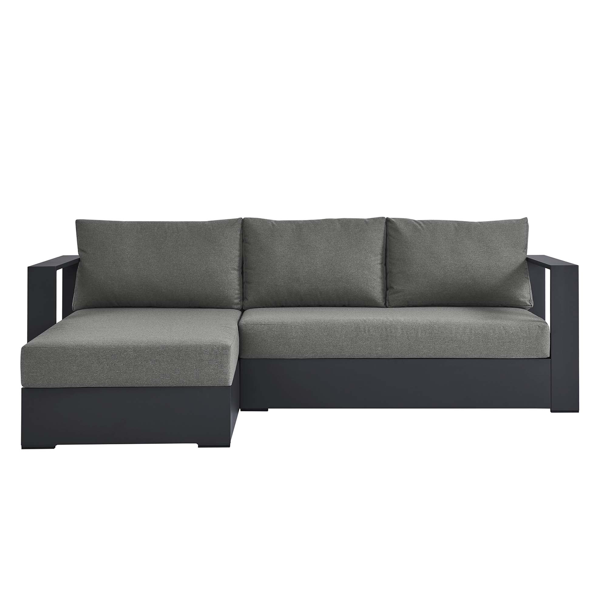 Tahoe 2-Piece Outdoor Patio Powder-Coated Aluminum Left-Facing Chaise Sectional Sofa Set