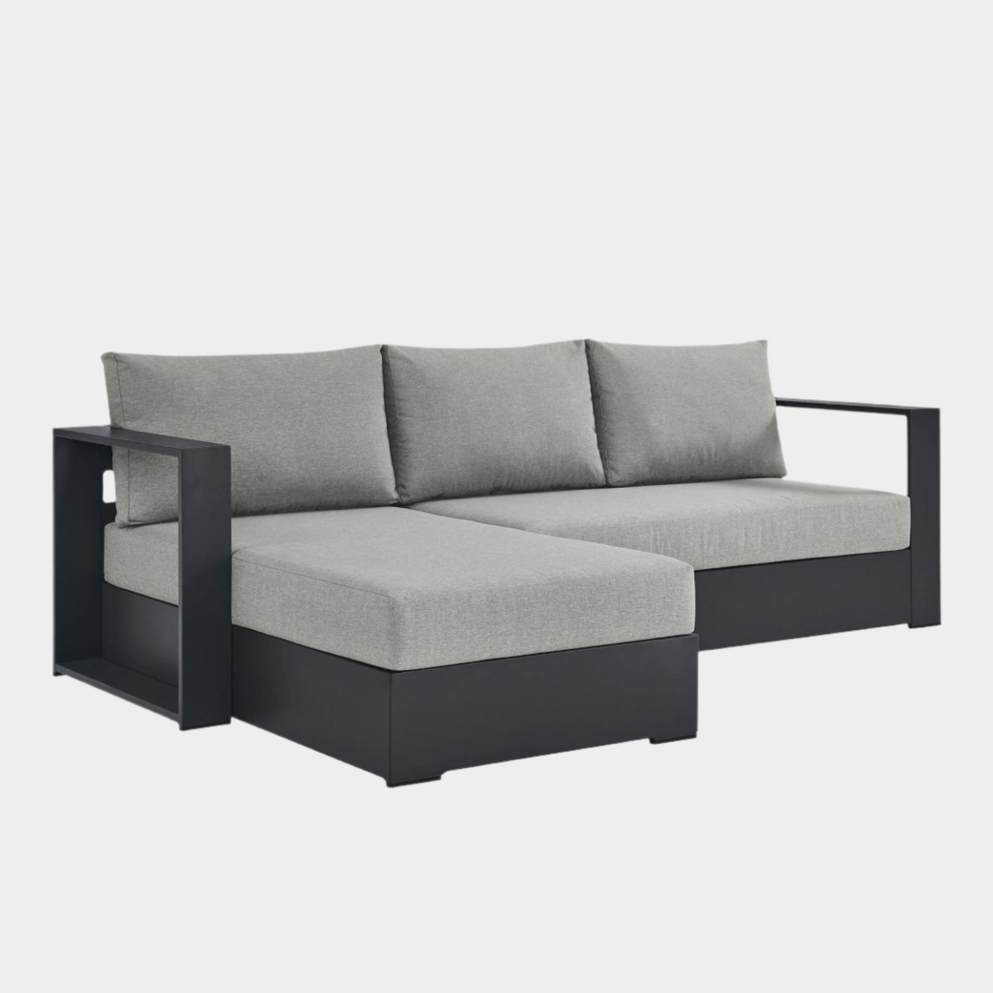 Tahoe 2-Piece Outdoor Patio Powder-Coated Aluminum Left-Facing Chaise Sectional Sofa Set