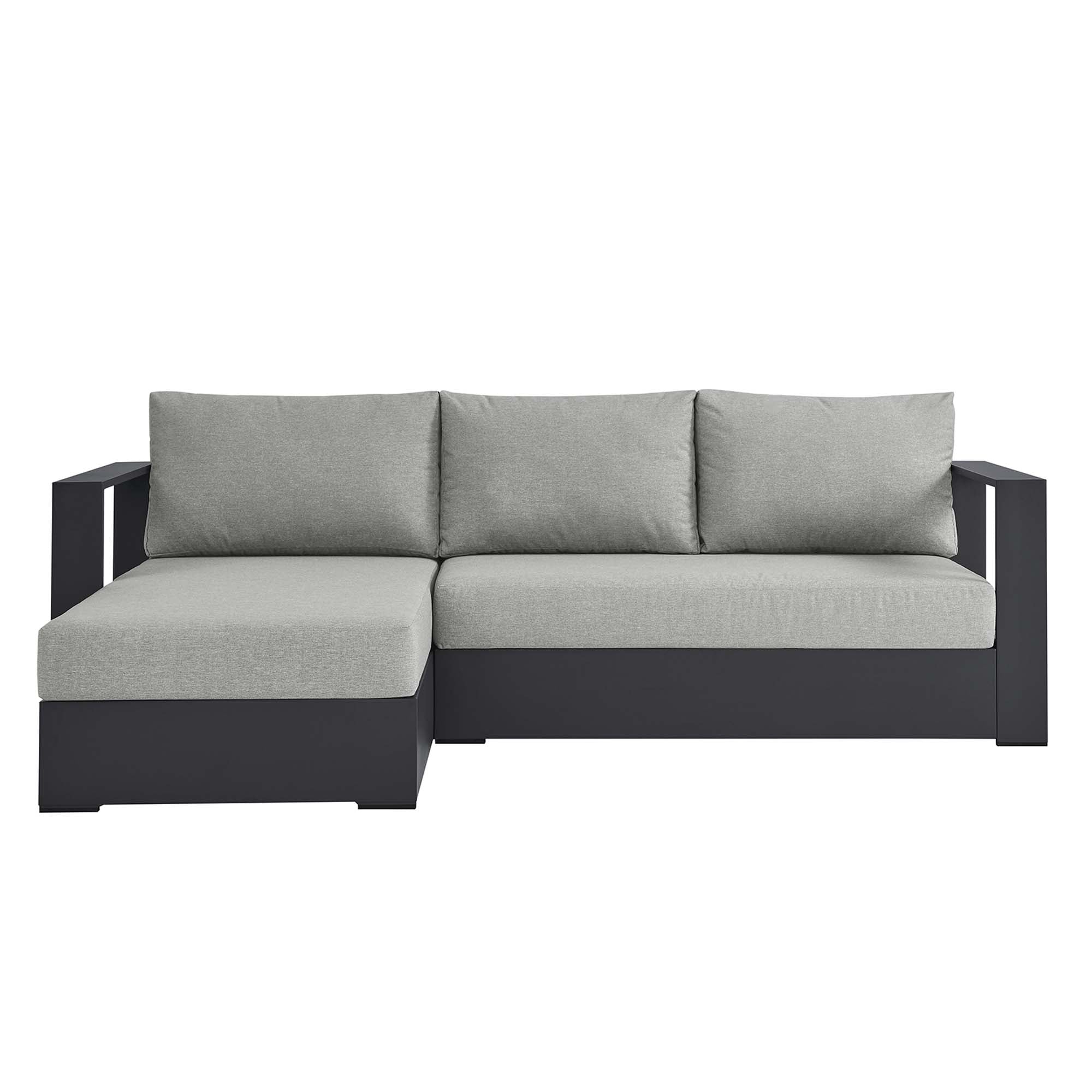 Tahoe 2-Piece Outdoor Patio Powder-Coated Aluminum Left-Facing Chaise Sectional Sofa Set