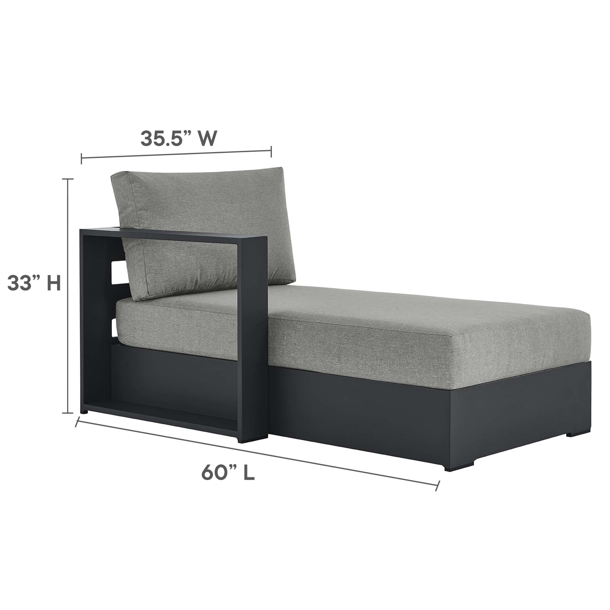 Tahoe 2-Piece Outdoor Patio Powder-Coated Aluminum Left-Facing Chaise Sectional Sofa Set