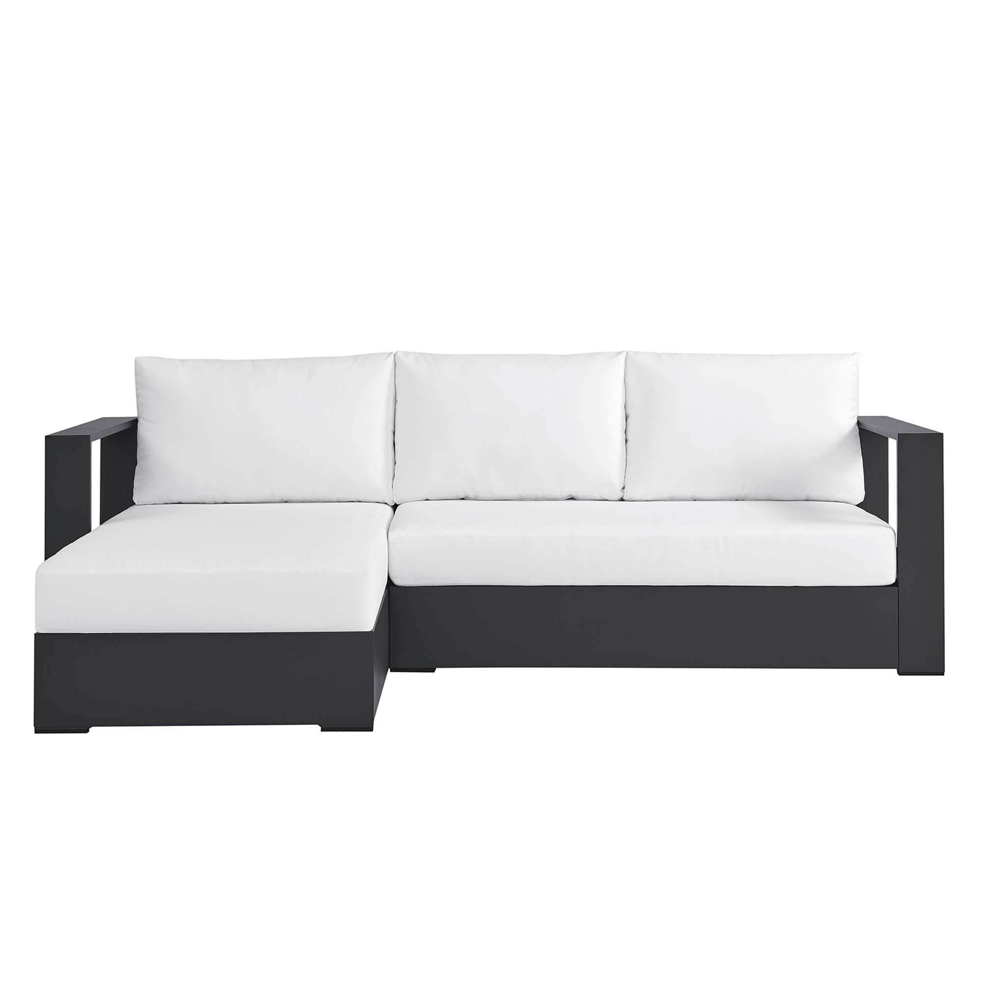 Tahoe 2-Piece Outdoor Patio Powder-Coated Aluminum Left-Facing Chaise Sectional Sofa Set