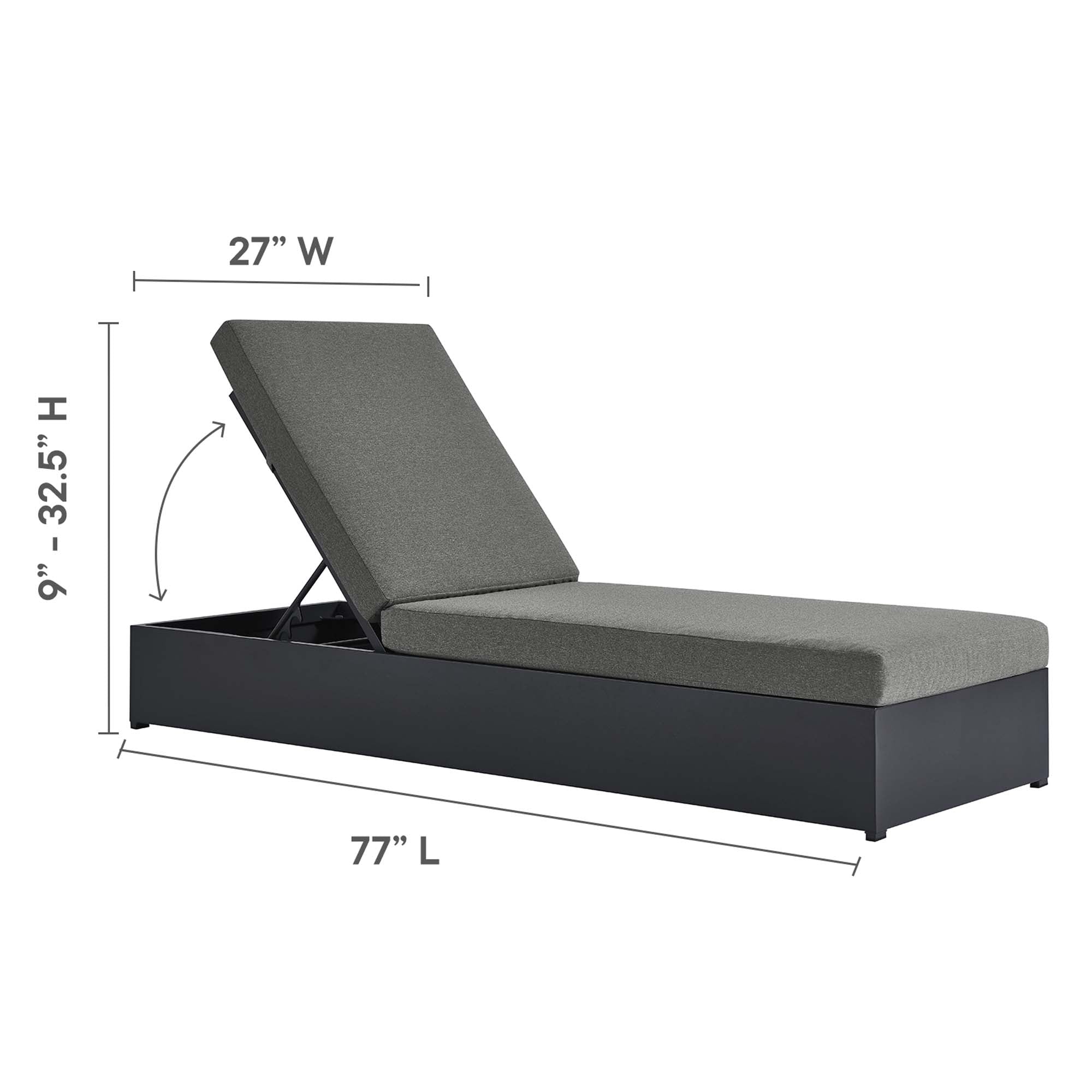 Tahoe 3-Piece Outdoor Patio Powder-Coated Aluminum Chaise Lounge Set