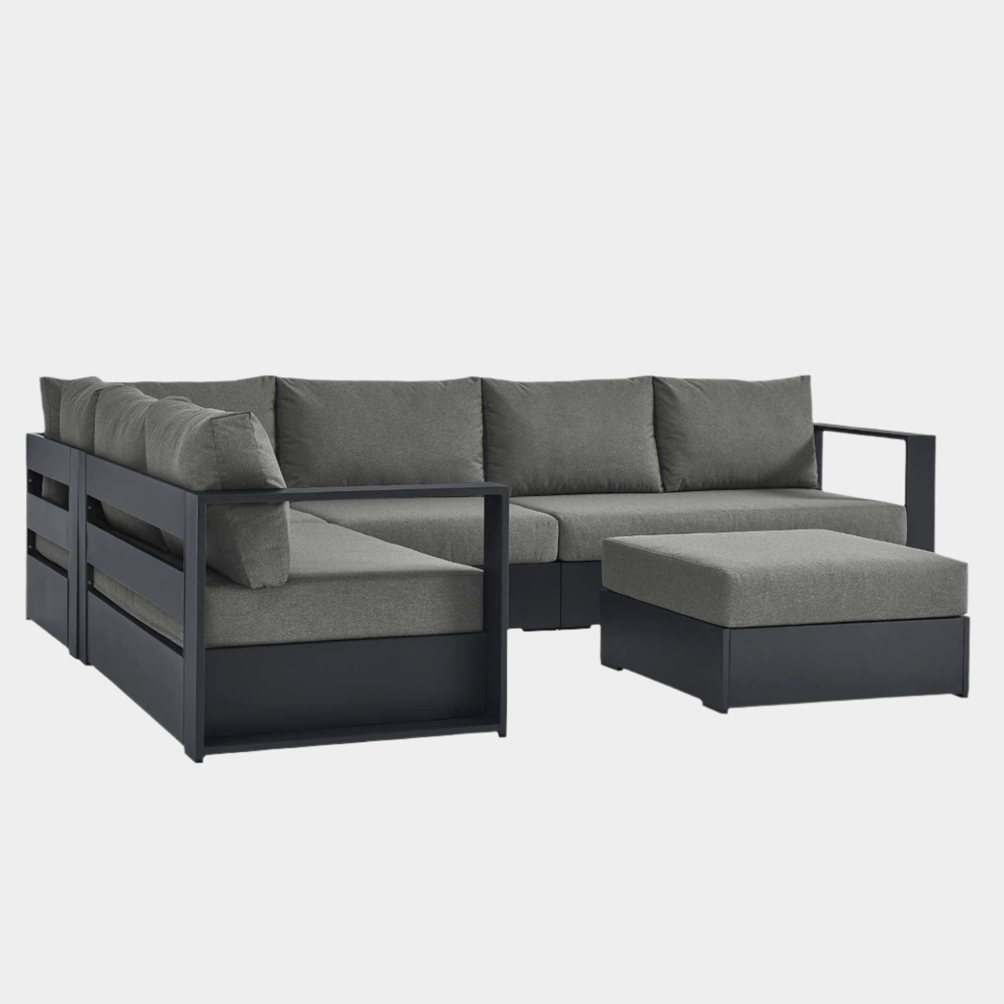 Tahoe 5-Piece Outdoor Patio Powder-Coated Aluminum Sectional Sofa Set